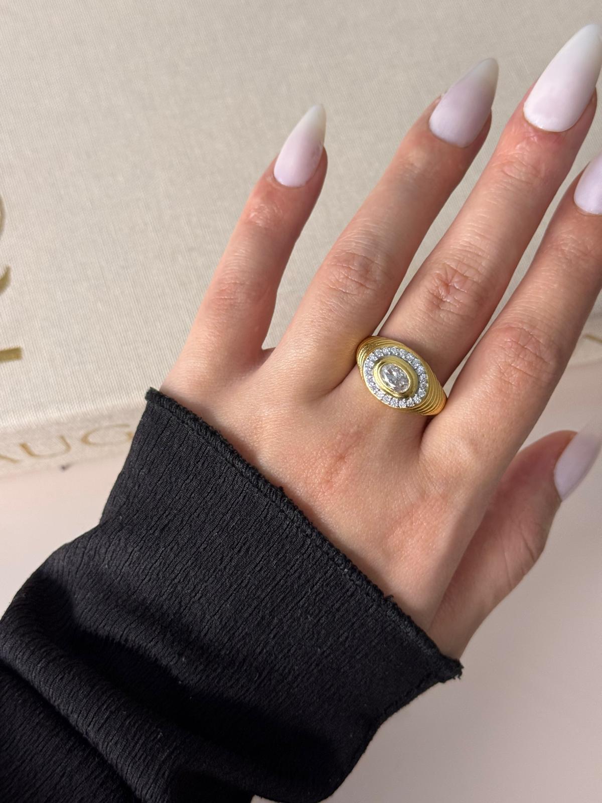 Vintage Taşlı Yüzük