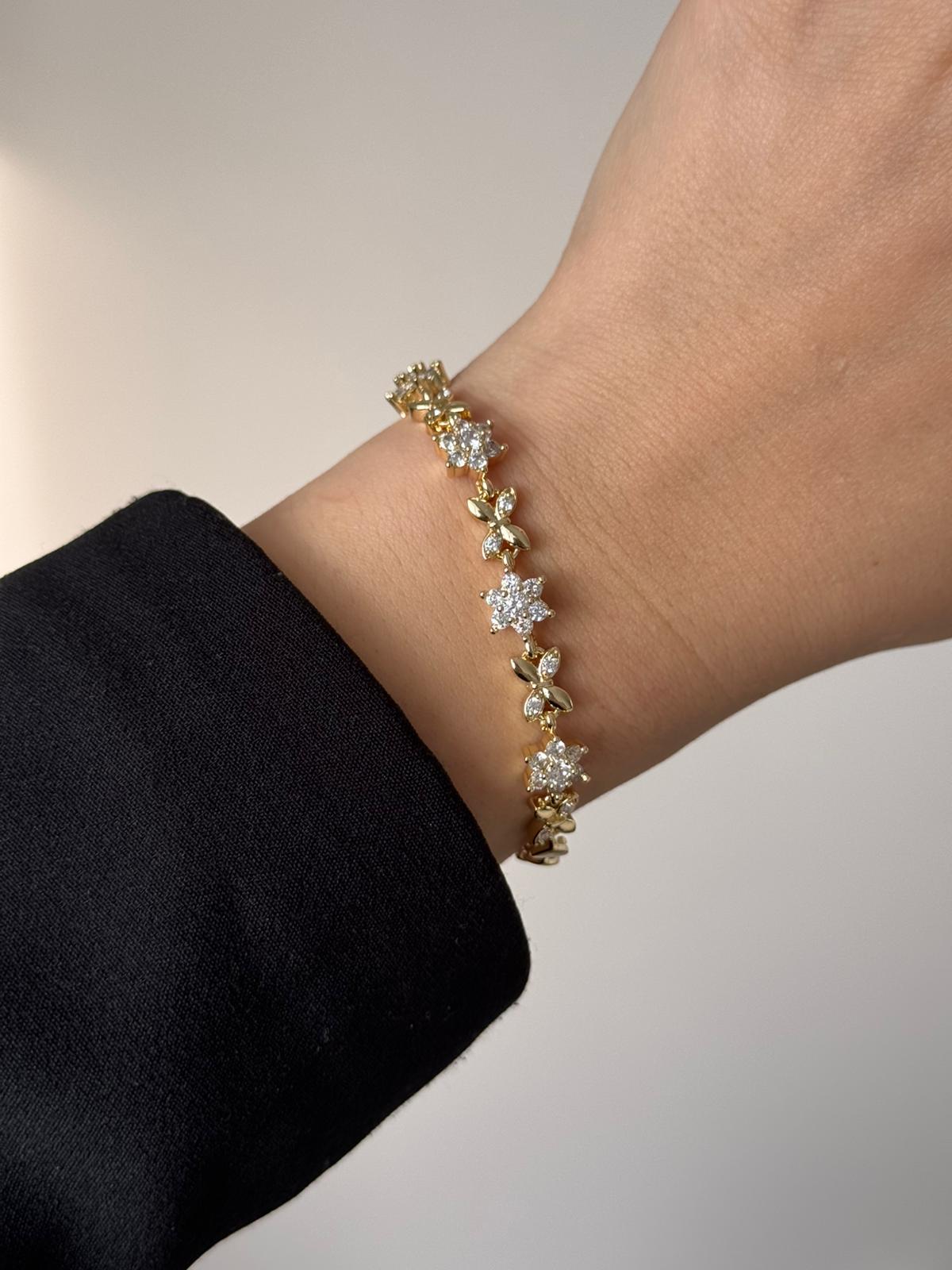 VIP Zircon Flower Butterfly Bracelet