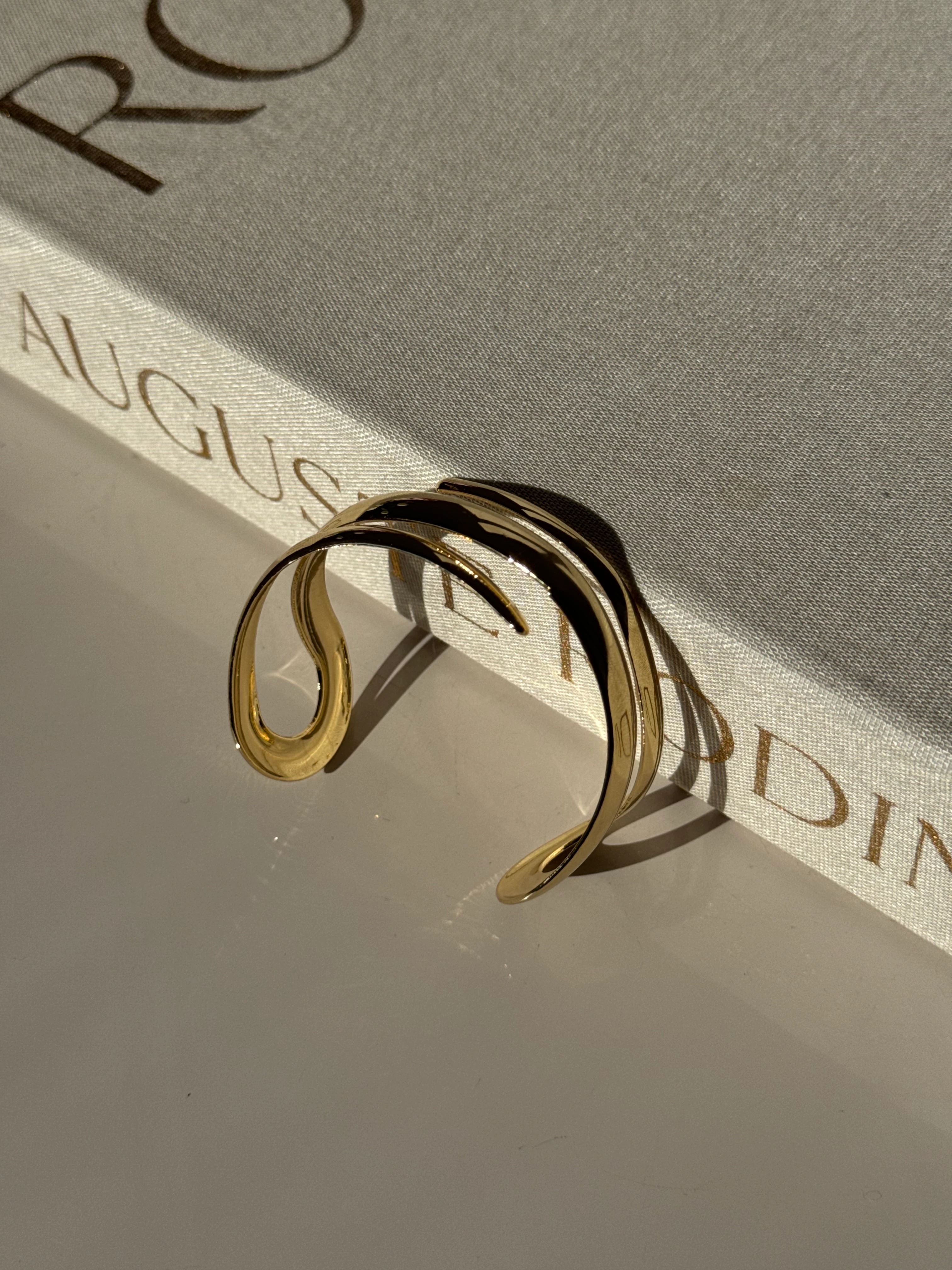 Altın Renk Çelik Ayarlanabilir Kelepçe Bileklik