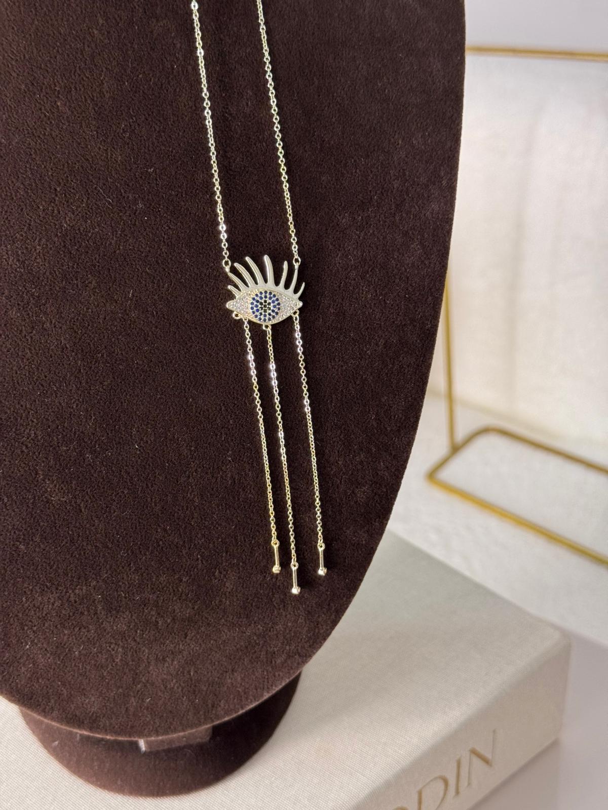 Mavi Taşlı Göz Kolye 