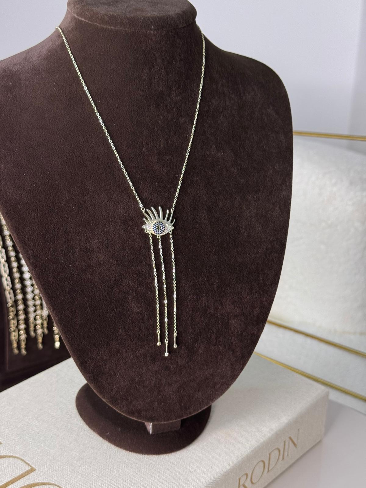 Mavi Taşlı Göz Kolye 