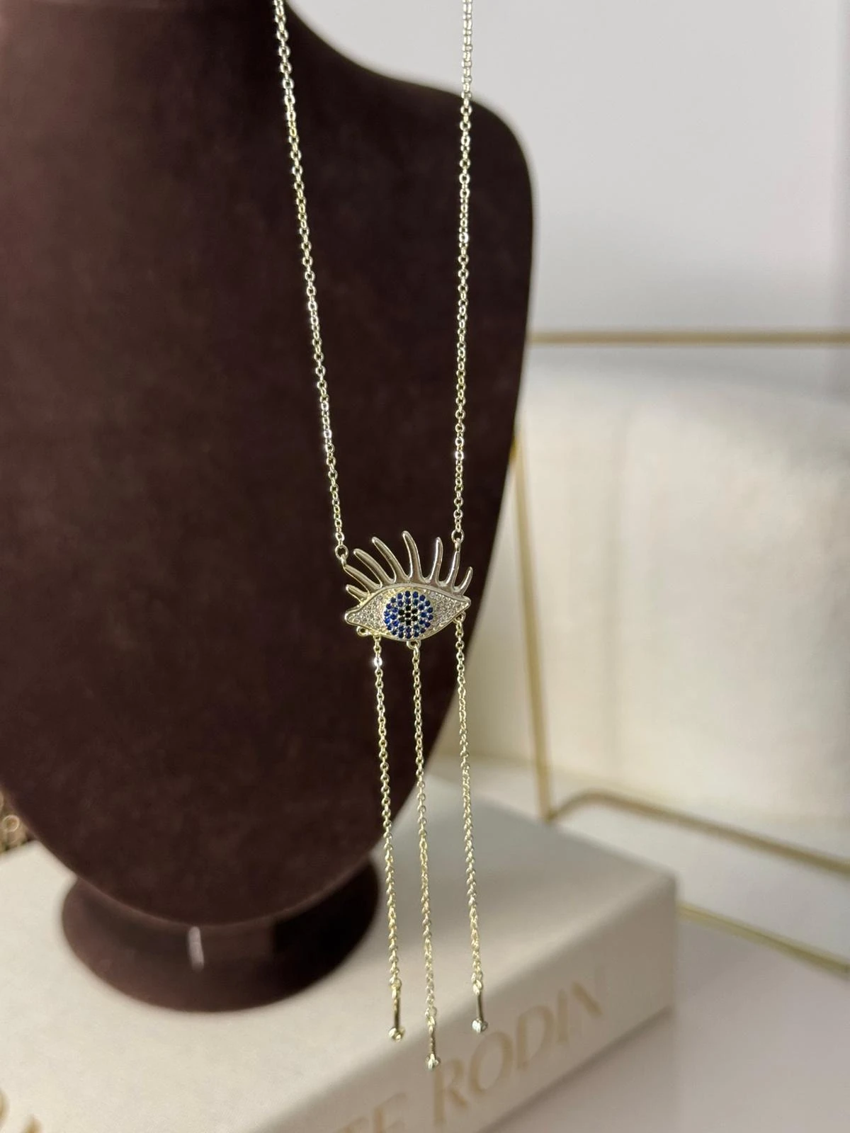 Mavi Taşlı Göz Kolye 