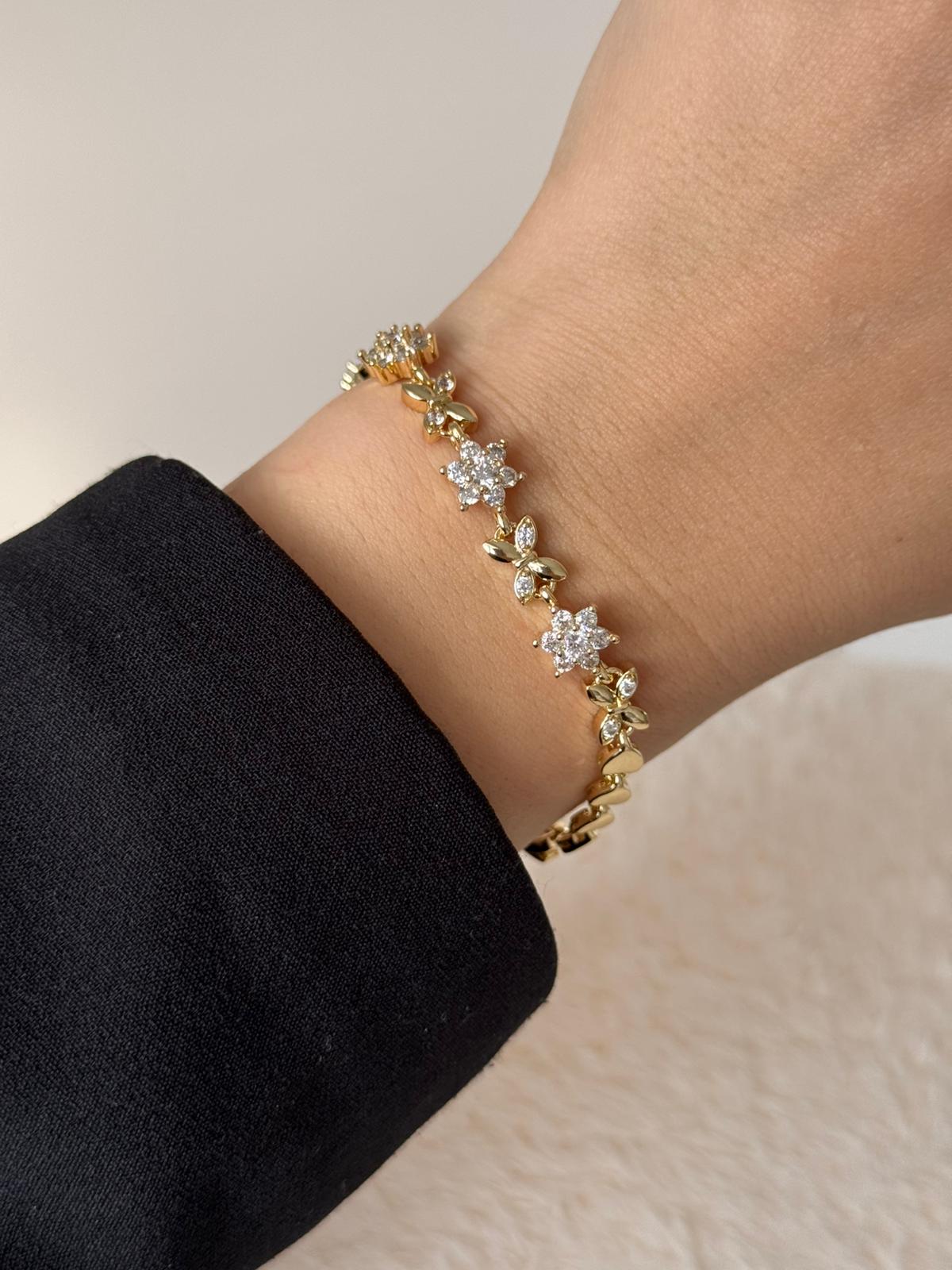 VIP Zircon Flower Butterfly Bracelet