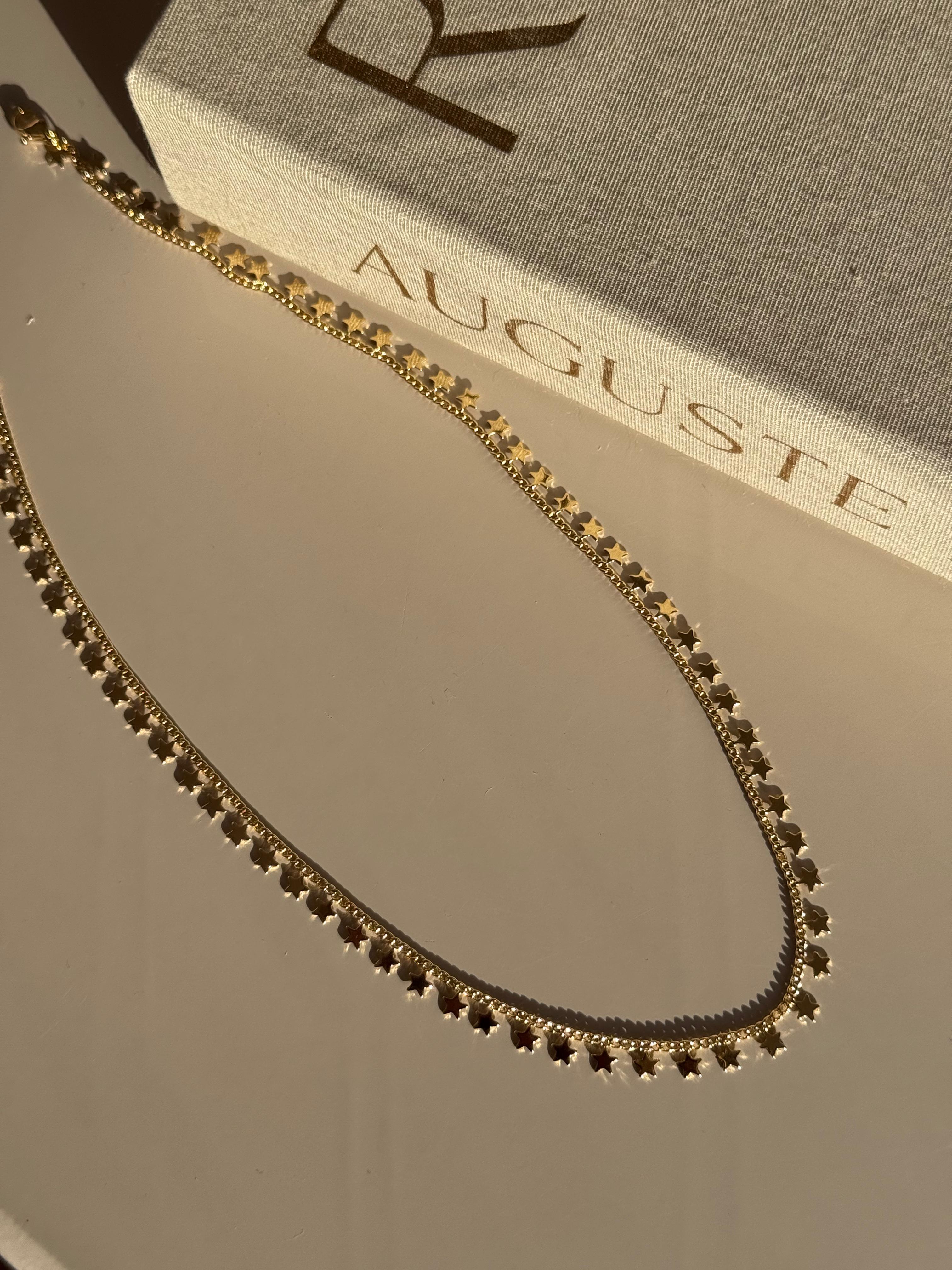 Altın Renk Yıldız Detaylı Çelik Kadın Kolye