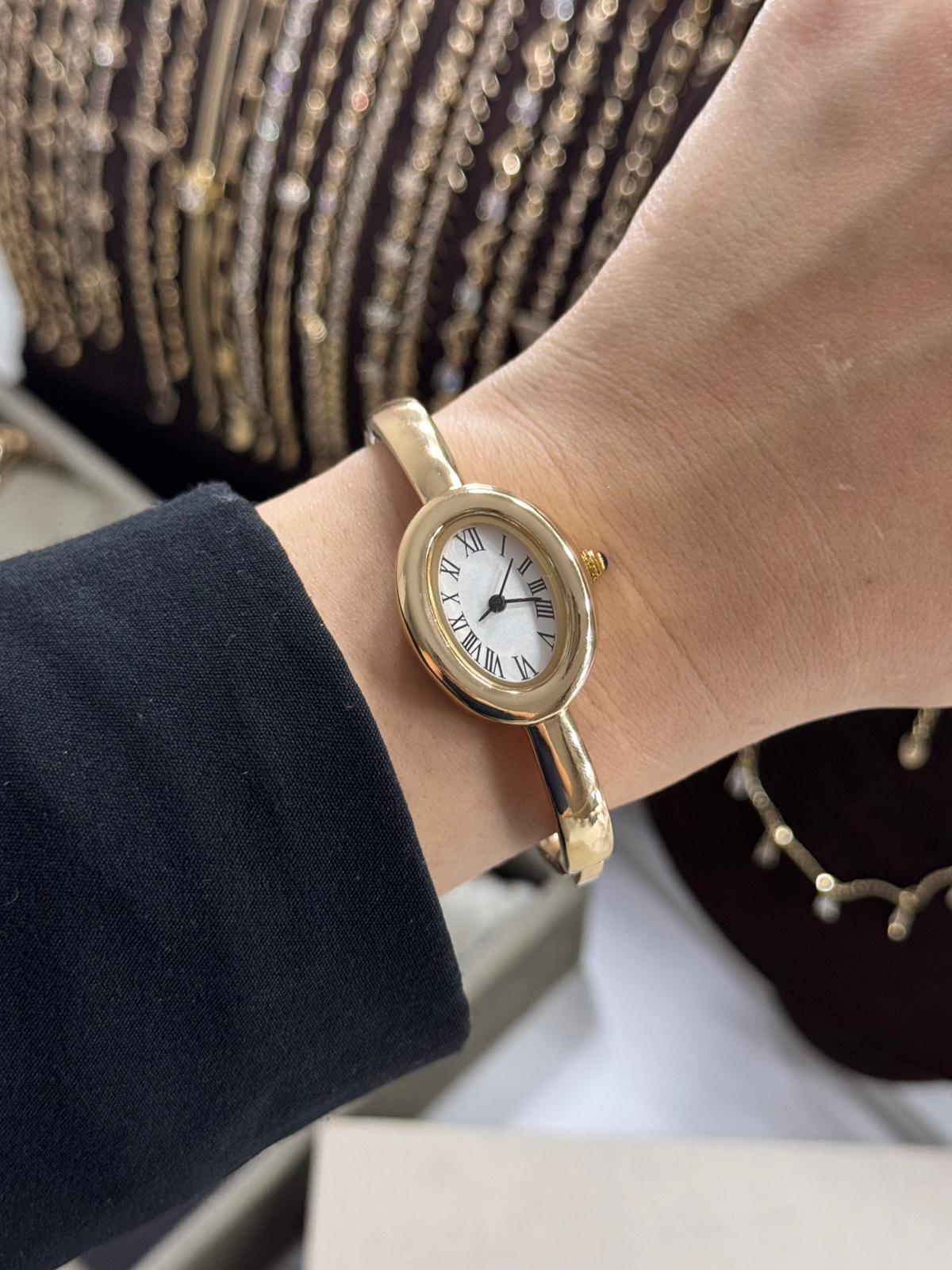 Gold Cuff Watch Stainless Steel Womens Watch