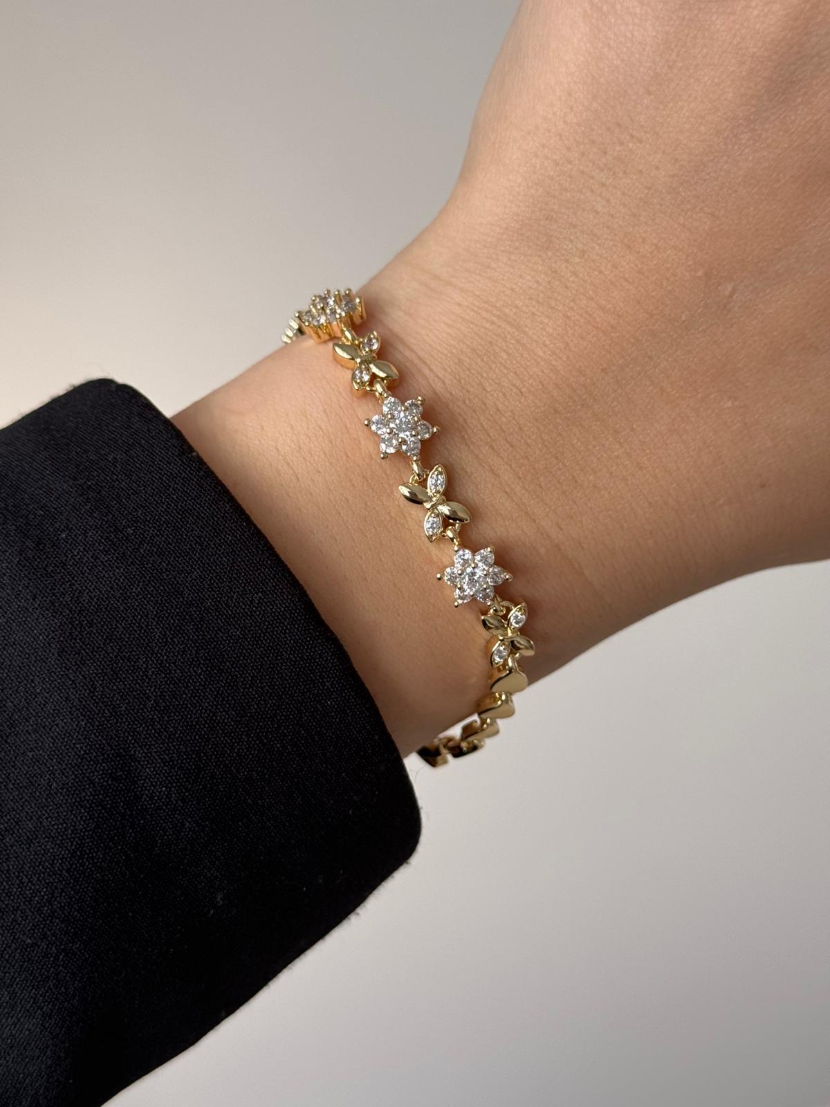VIP Zircon Flower Butterfly Bracelet