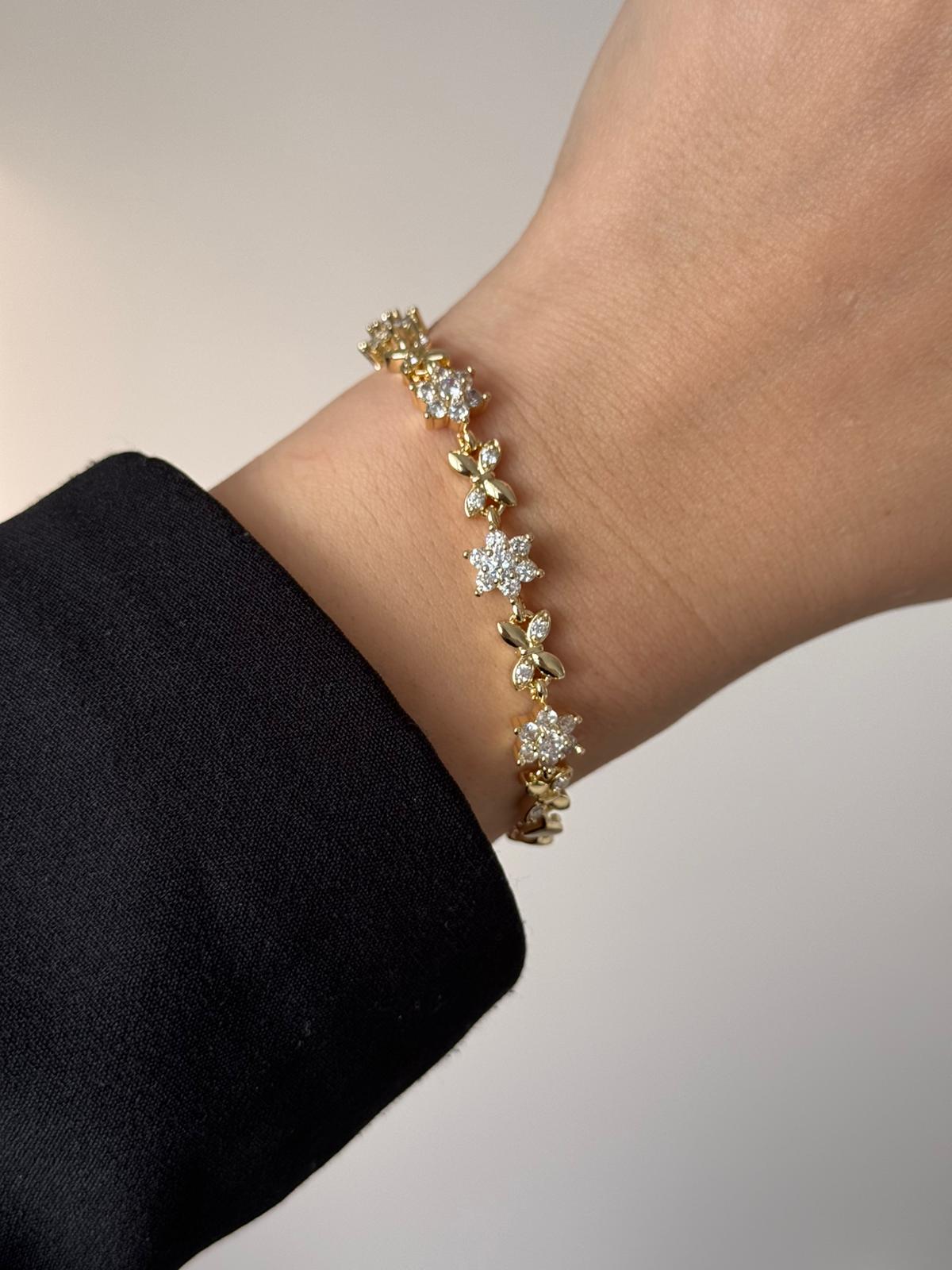 VIP Zircon Flower Butterfly Bracelet