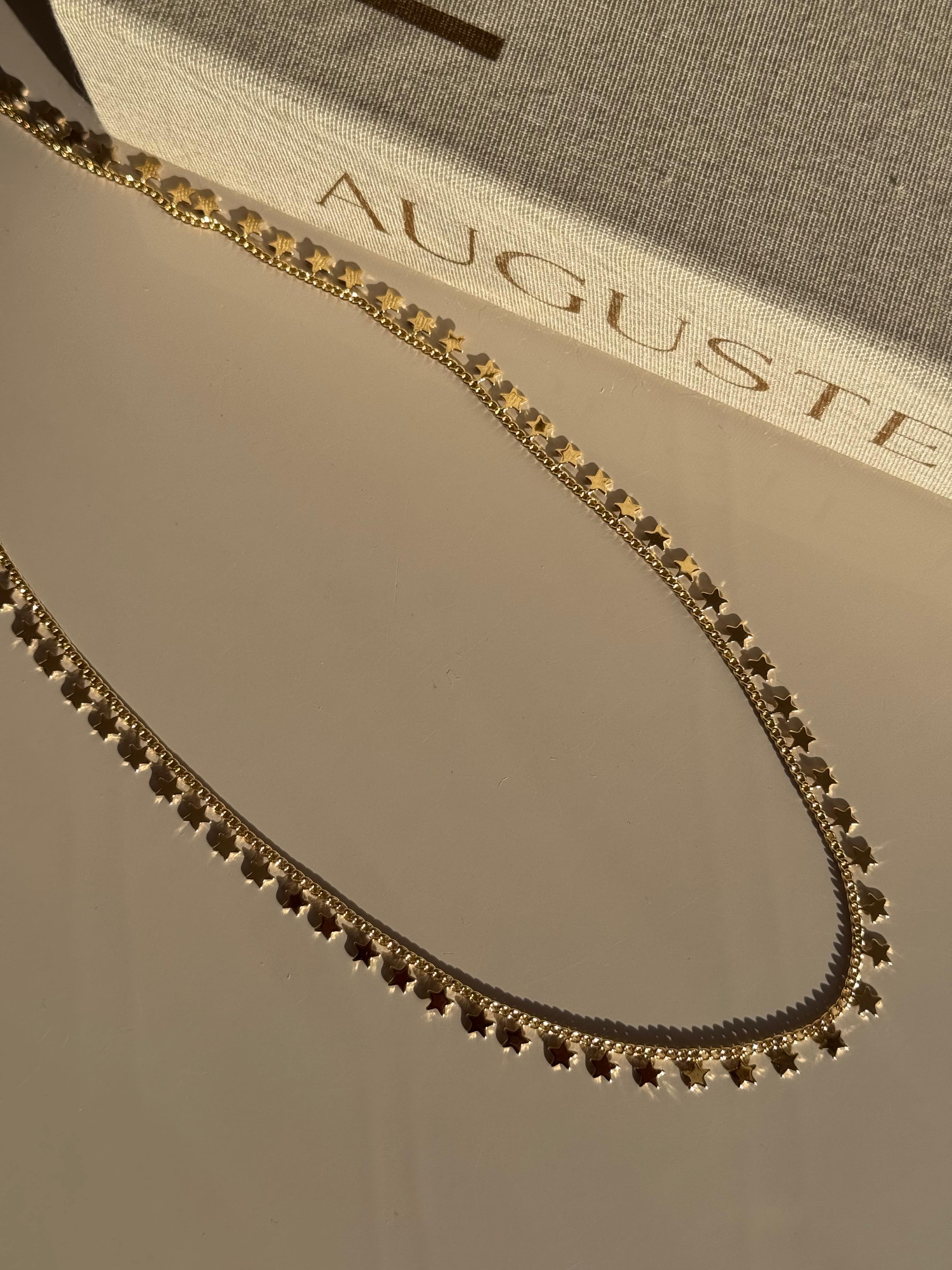 Altın Renk Yıldız Detaylı Çelik Kadın Kolye