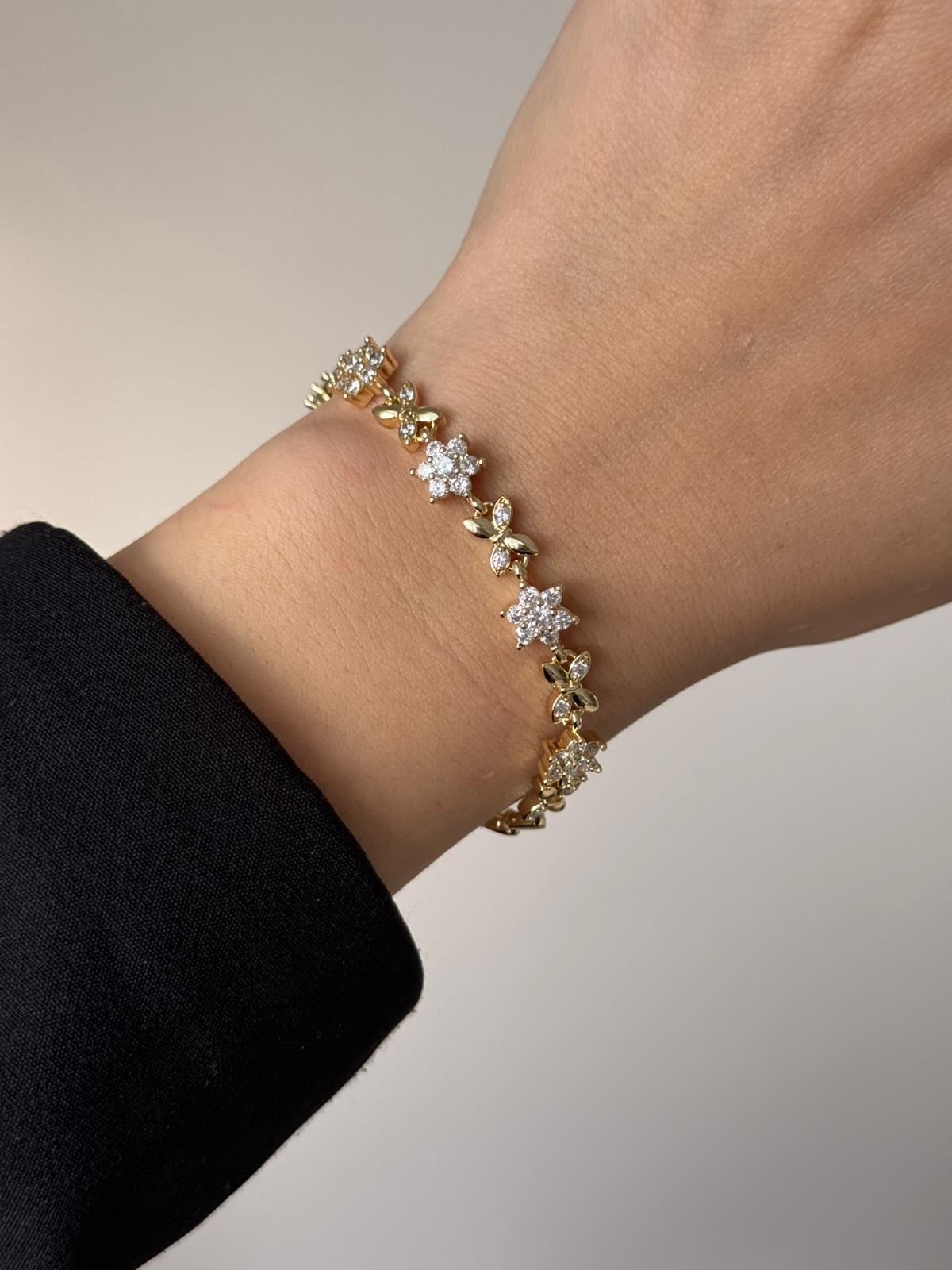 VIP Zircon Flower Butterfly Bracelet