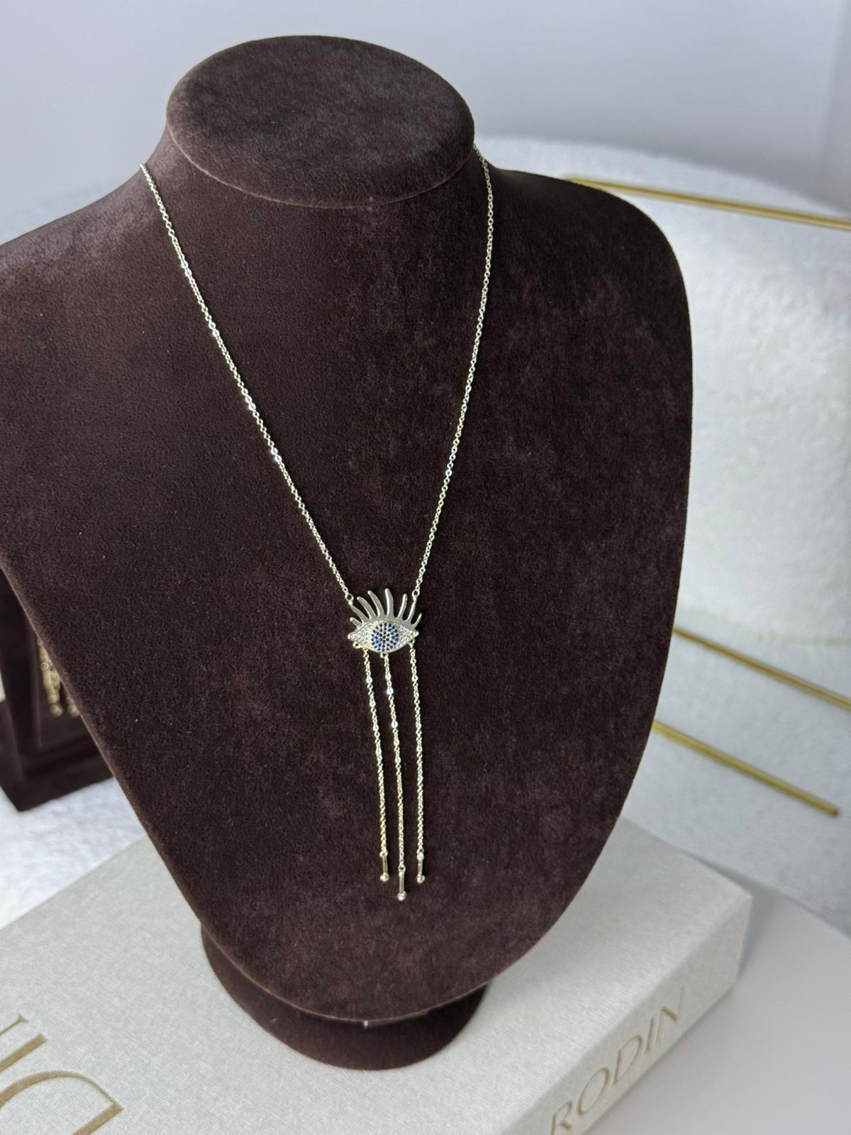 Mavi Taşlı Göz Kolye 