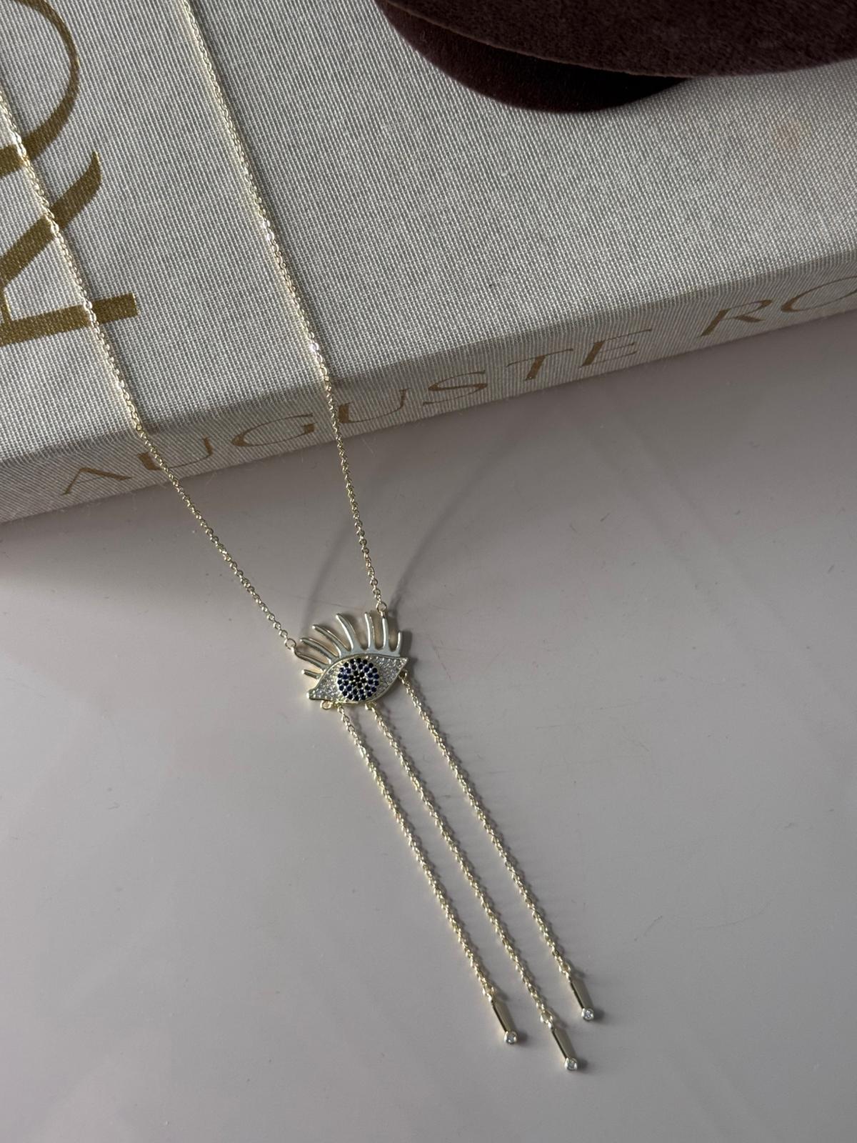 Mavi Taşlı Göz Kolye 