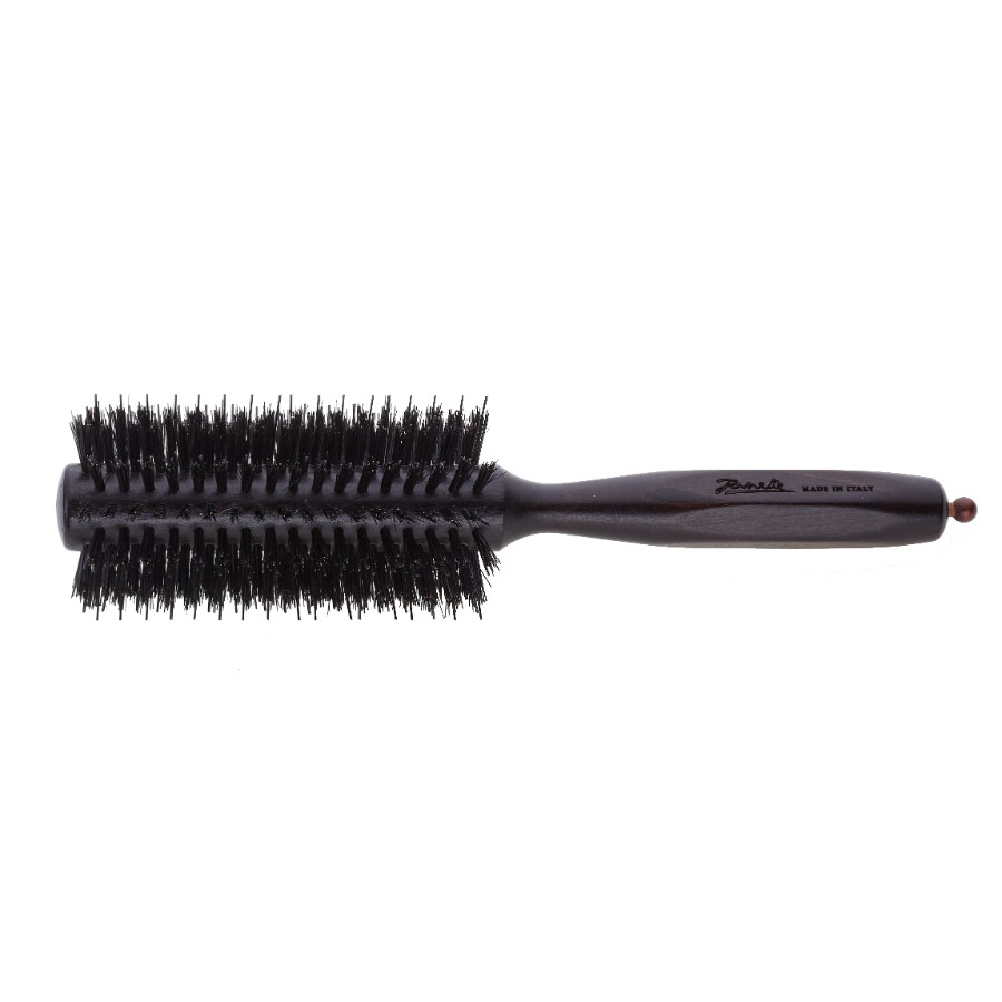 JANEKEBlack tumbled wood hairbrush with bristles and nylon reinforcement for massage effect, 22 cm ø mm 55