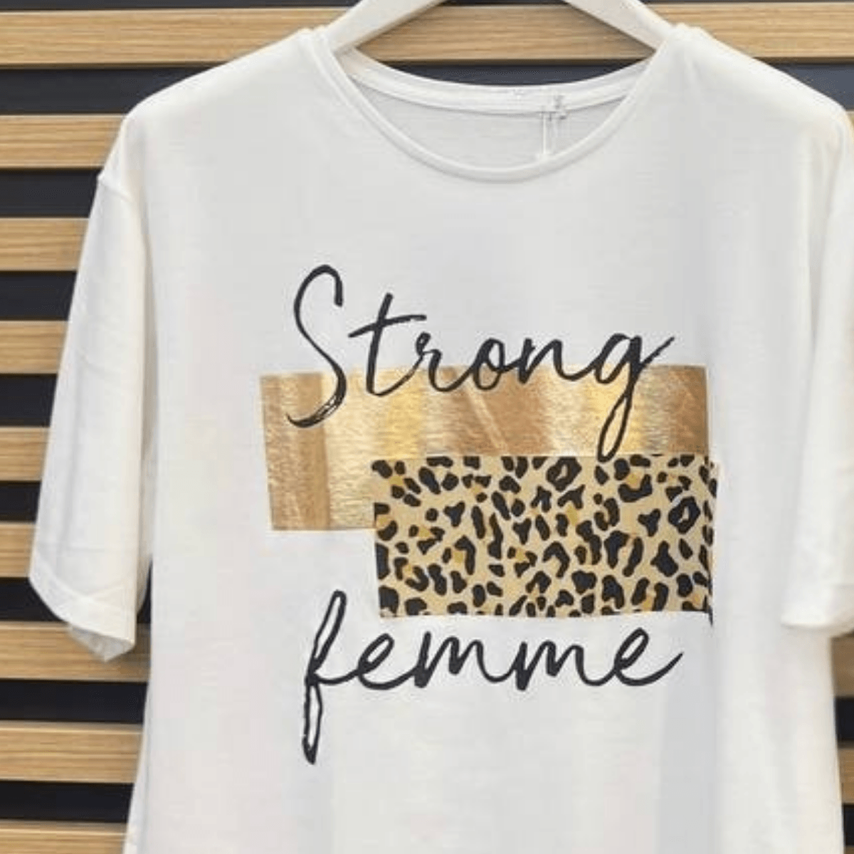 100% Pamuklu T-shirt Bisiklet yaka Baskılı-Relaxed Fit Leopar Varak Desenli - Beyaz
