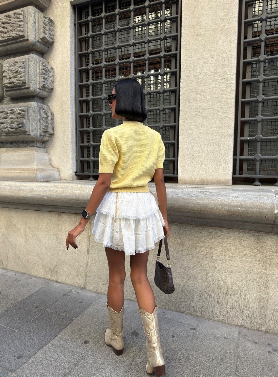 Stern Yıldız Düğmeli Dokulu Triko Hırka