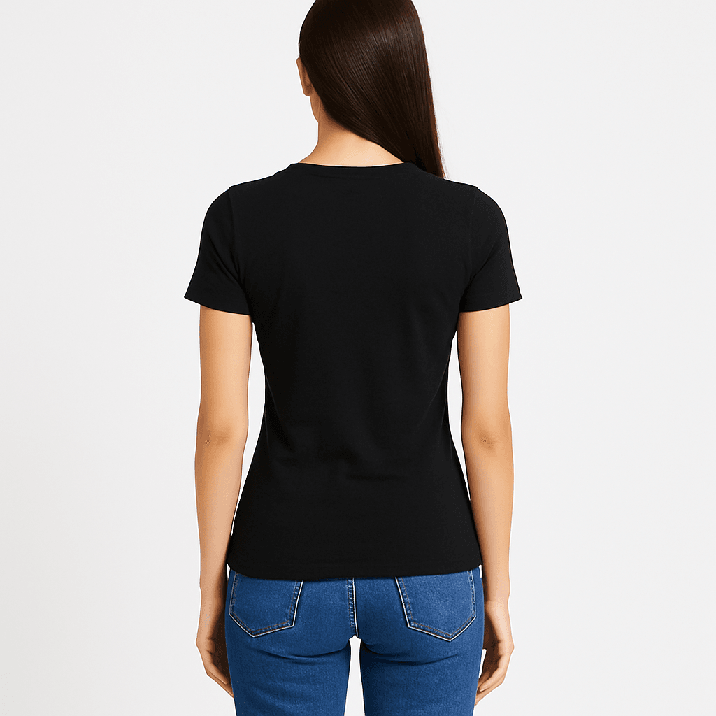 V yaka 100% Pamuklu Basic Kısakol T-shirt Slimfit