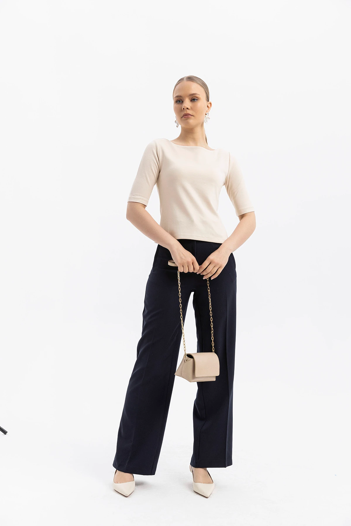 Yüksel Bel Geniş Paça Palazzo Pantolon