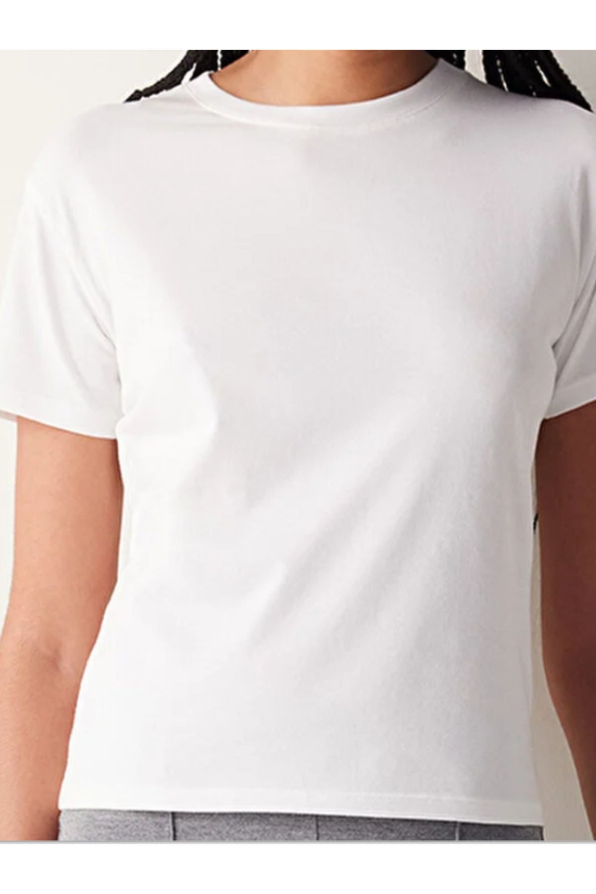 Bisiklet yaka 100% Pamuklu Basic Kısakol T-shirt