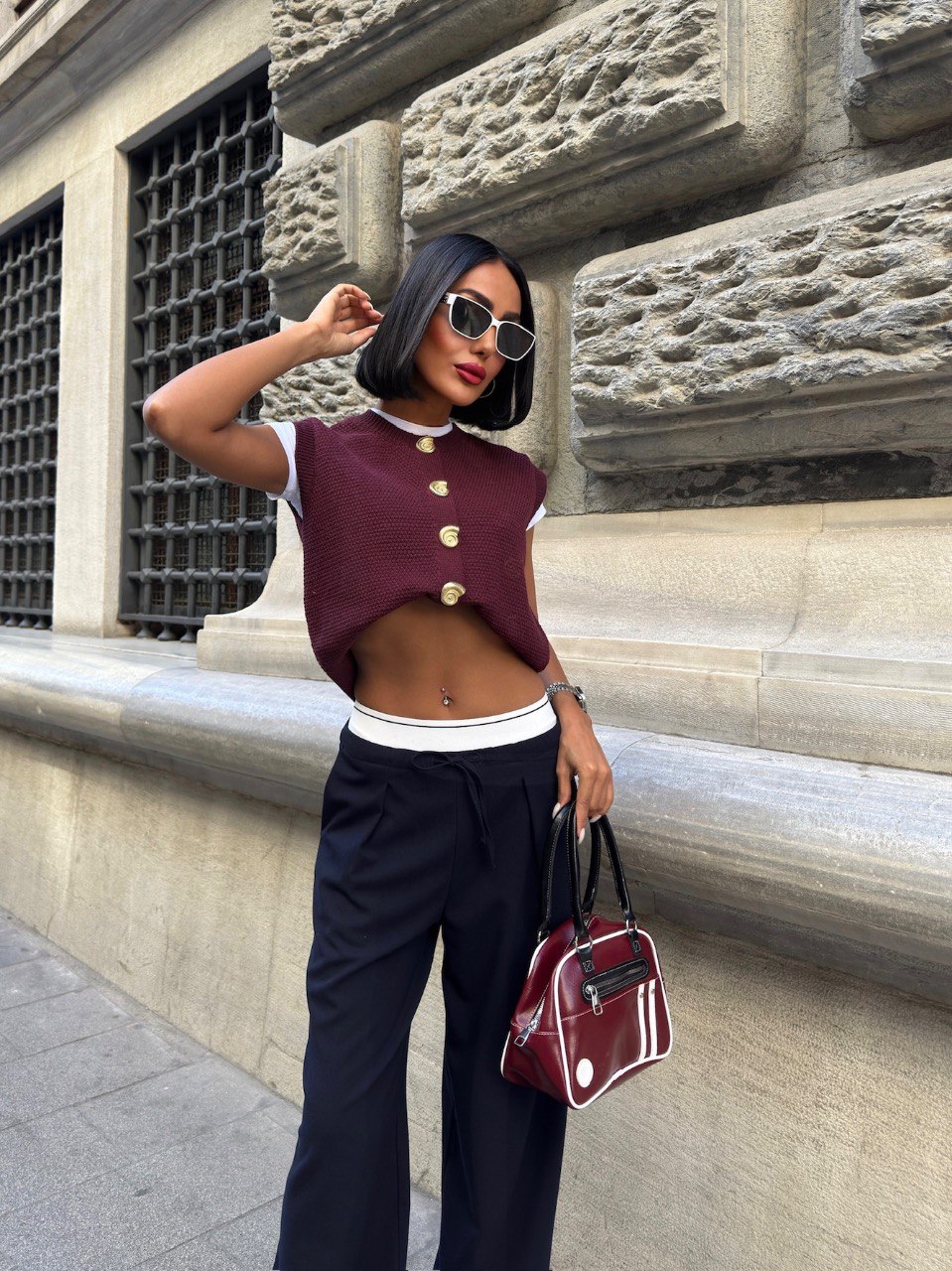 Beli Lastik Detaylı Rahat Casual Pantolon - lacivert
