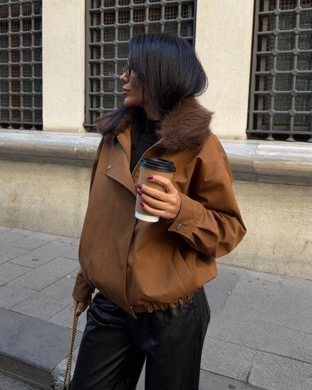 Yakası Kürklü Parka Bomber Ceket