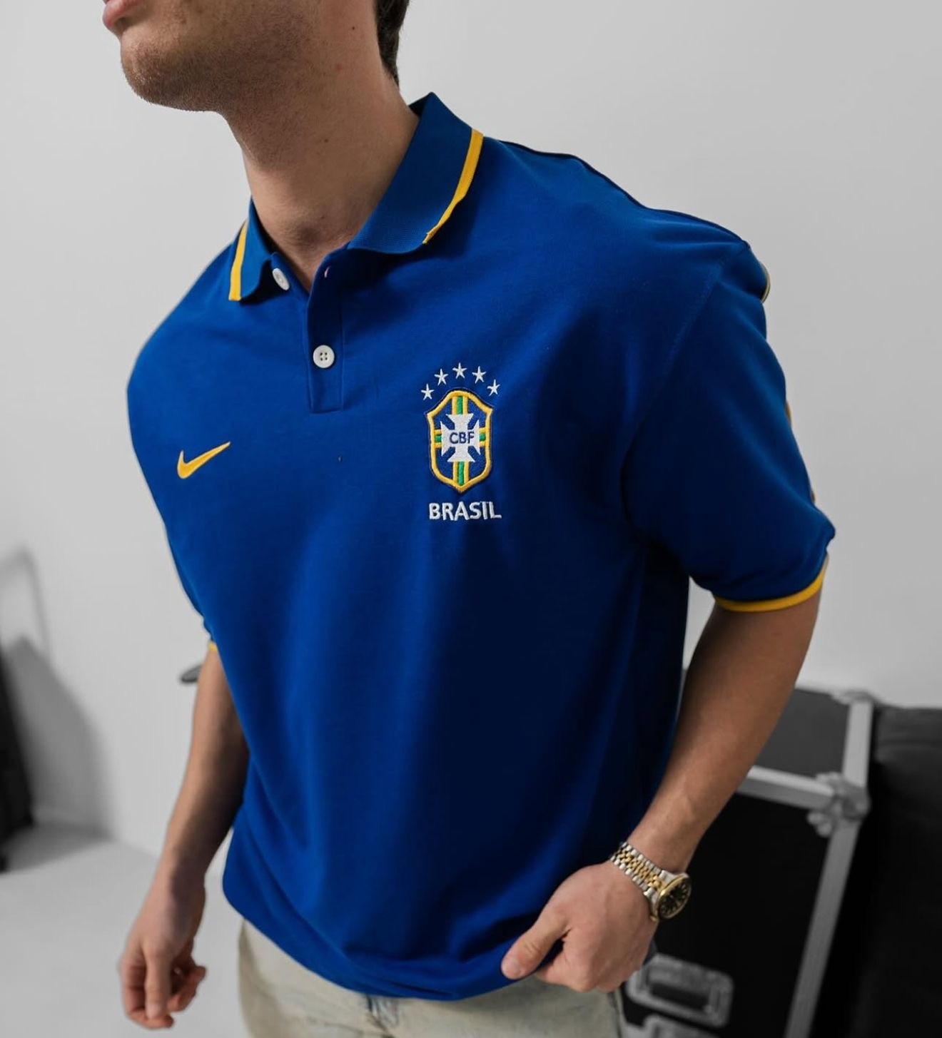 LACİVERT YAKA BRASIL TSHIRT
