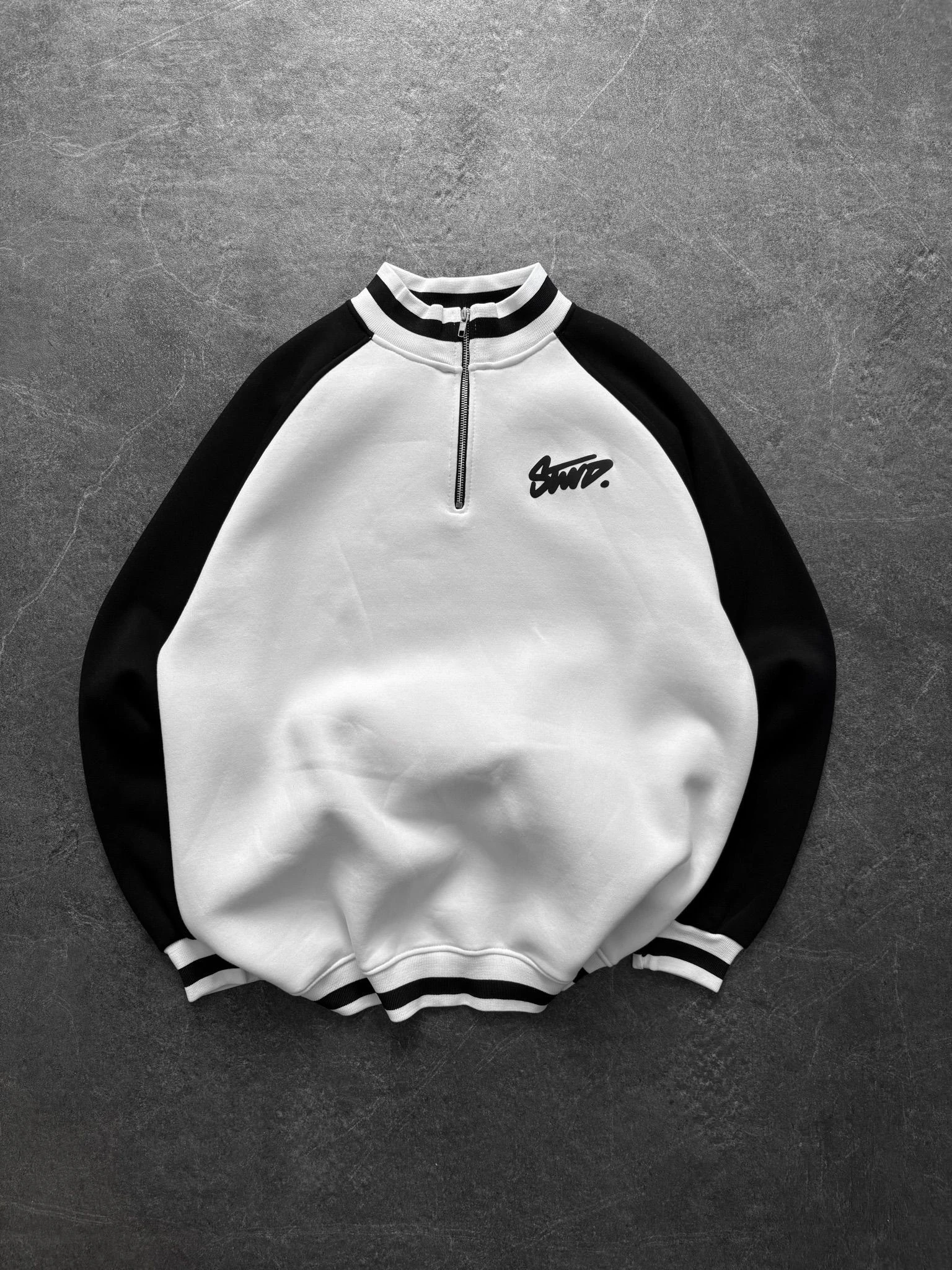BEYAZ YARIM FERMUAR STWD SWEAT (SC554)