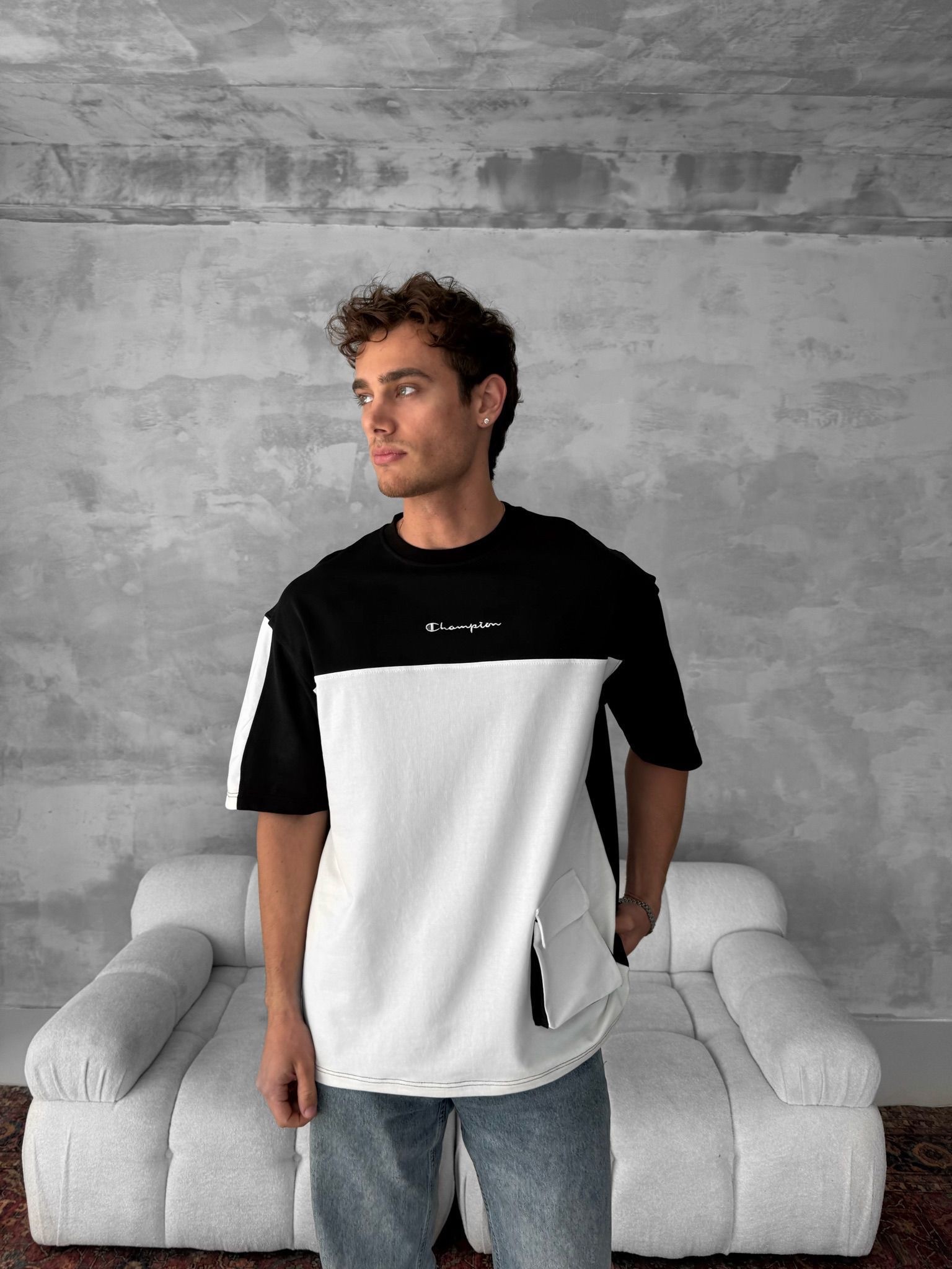 SİYAH CHAMPION TSHIRT