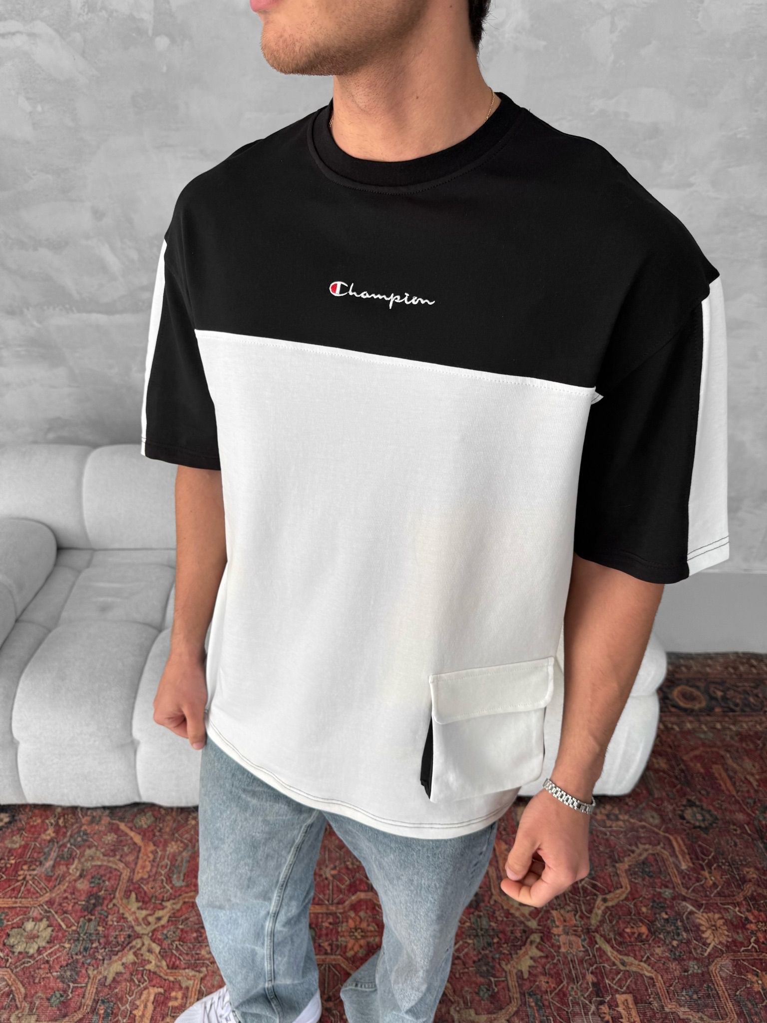 SİYAH CHAMPION TSHIRT
