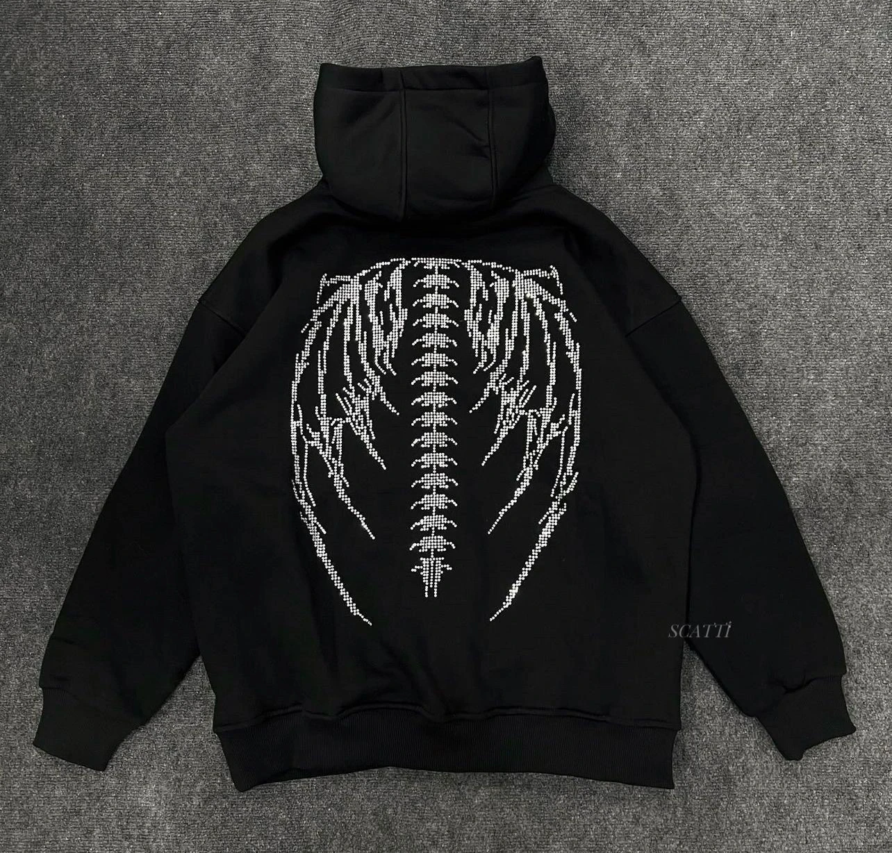SİYAH TAŞLI KANAT SWEAT (SC560)