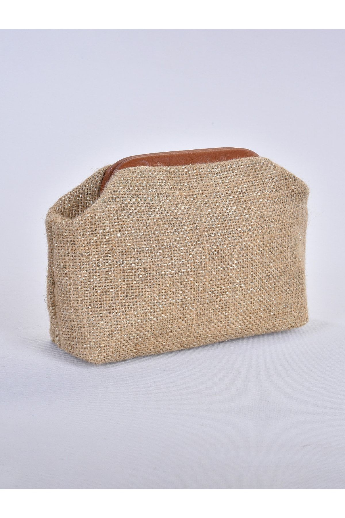SİMLİ JÜT HASIR CLUTCH EL ÇANTASI