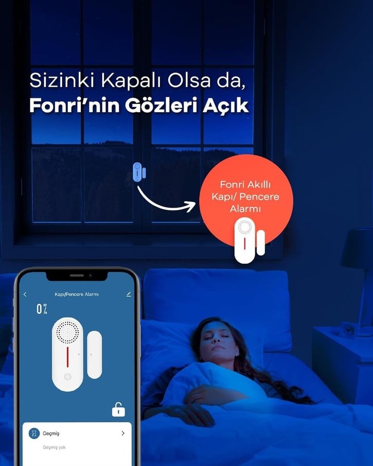 Akıllı Kablosuz Kapı Pencere Alarmı Akıllı Kablosuz Kapı Pencere Alarmı Akıllı Kablosuz Kapı Pencere Alarmı Akıllı Kablosuz Kapı/Pencere Alarmı - WiFi, Mobil Bildirim, Tuya