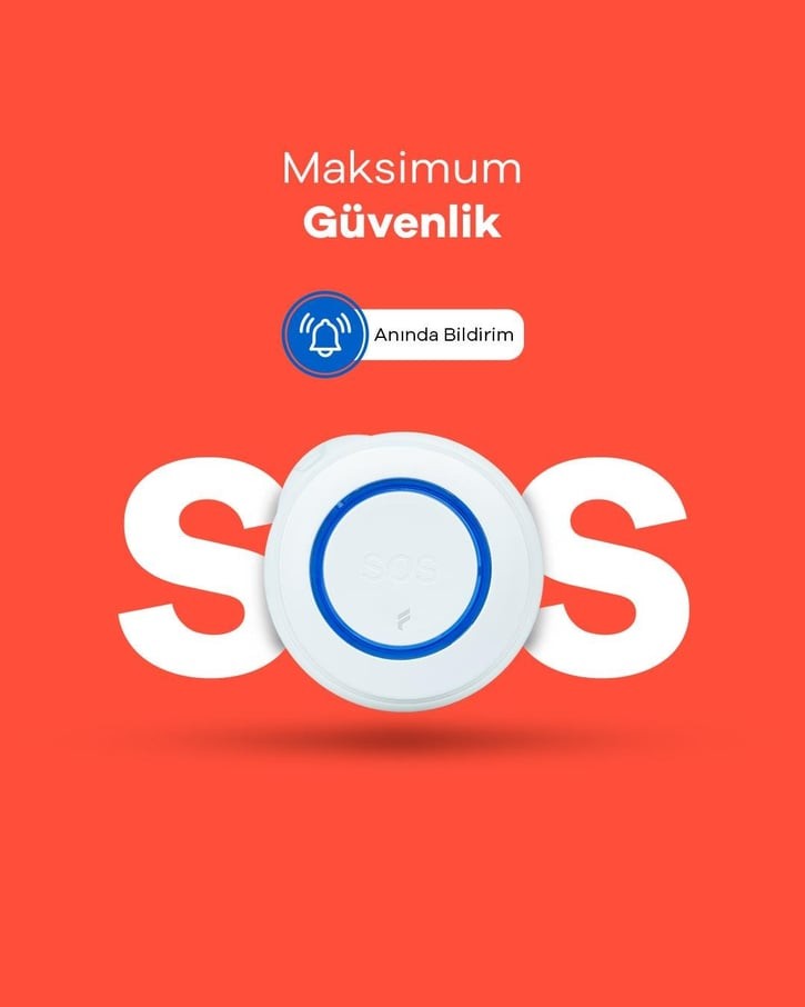 Akıllı Kablosuz Sos Panik Butonu Google Asistan Ve Tuya Destekli, Wifi, Çoklu Bildirim, Panik Butonu