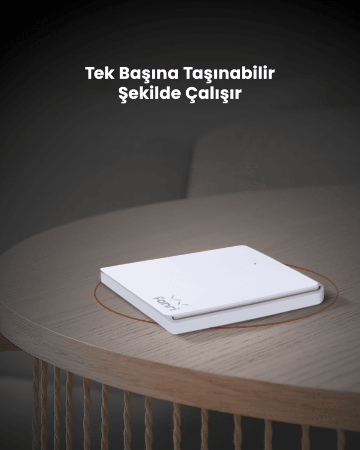 Kablosuz Tekli Duvar Anahtarı-Kendinden Enerjili ve 2 Adet Akıllı Kablosuz Anahtar Alıcısı Seti