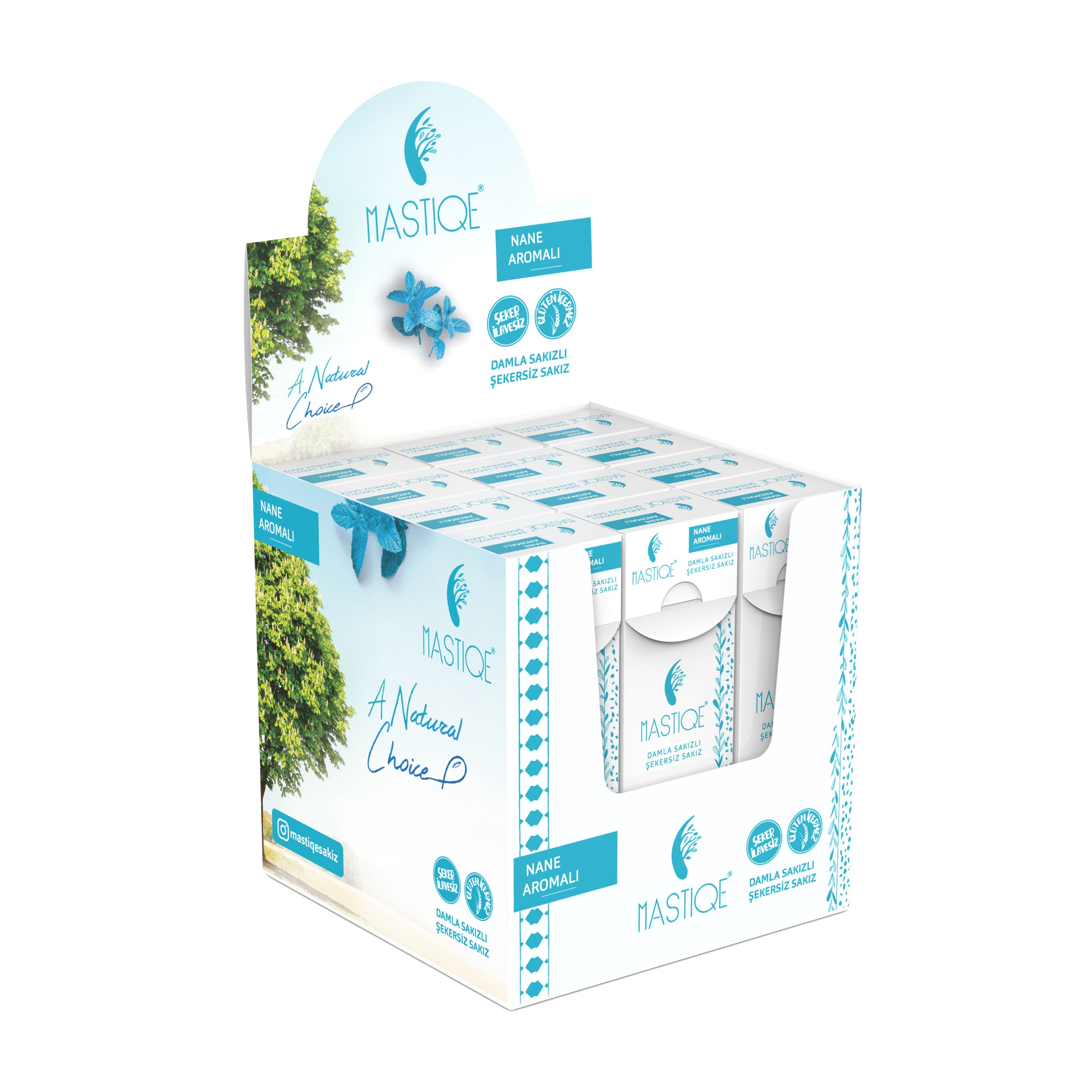 Doğal Nane Aromalı Damla Sakızlı Şekersiz Sakız 20 Grx12 Adet 0 image