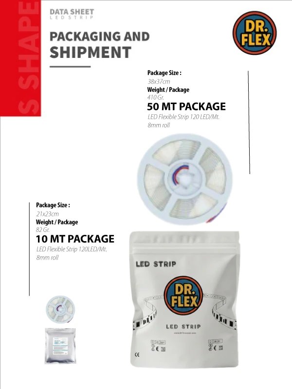 Dr. Flex 7mm S-Shape 60 LED/Mt Şerit LED – 12V