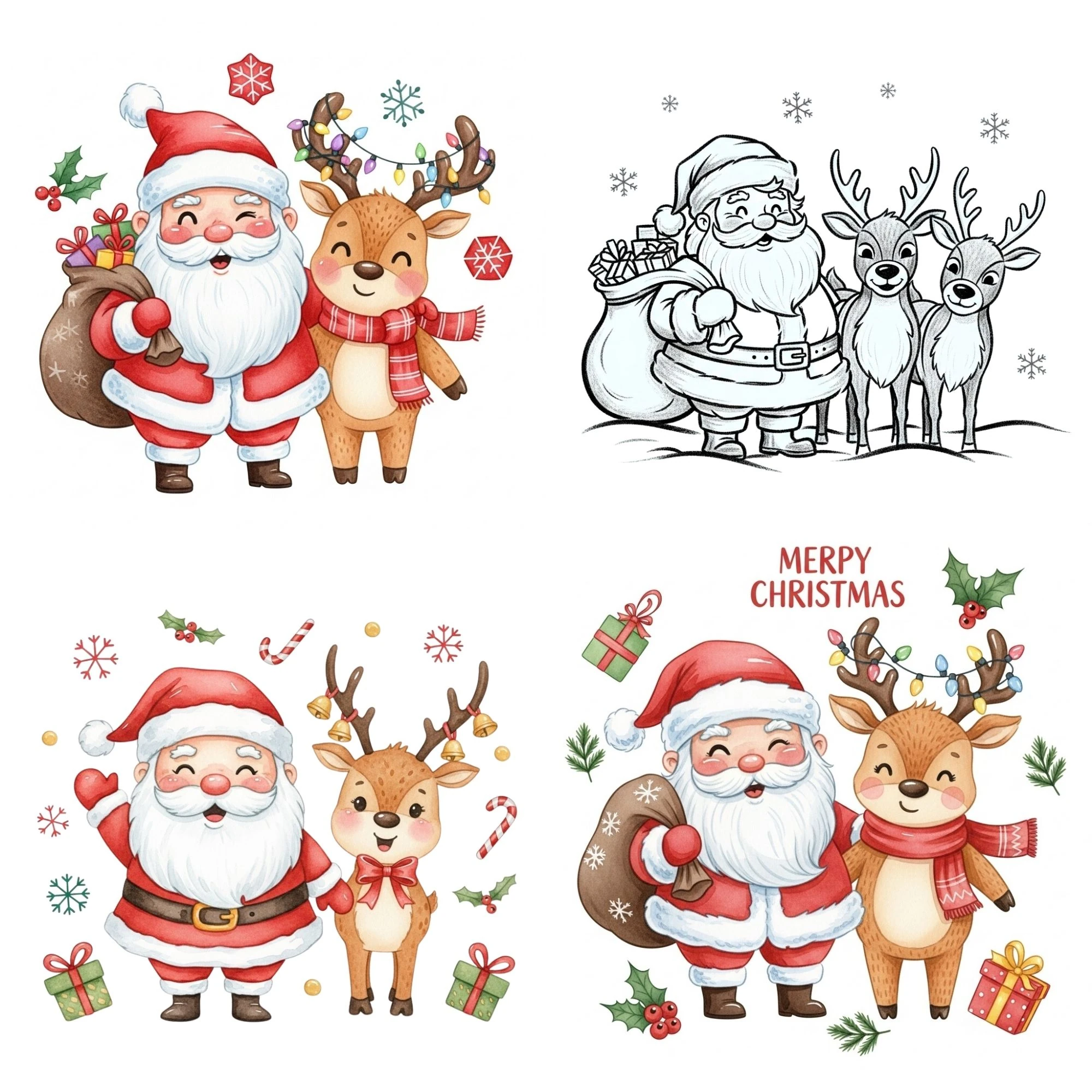 Noel Baba Noel Klibi: 40 Tuhaf PNG Grafikleri (Dijital İndirme)