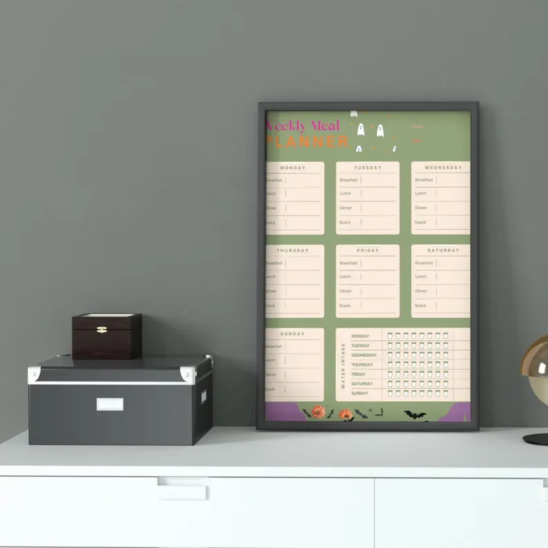 Yemek Planlayıcısı, Haftalık Yemek Takipçisi (A4 PDF Dijital İndirme)