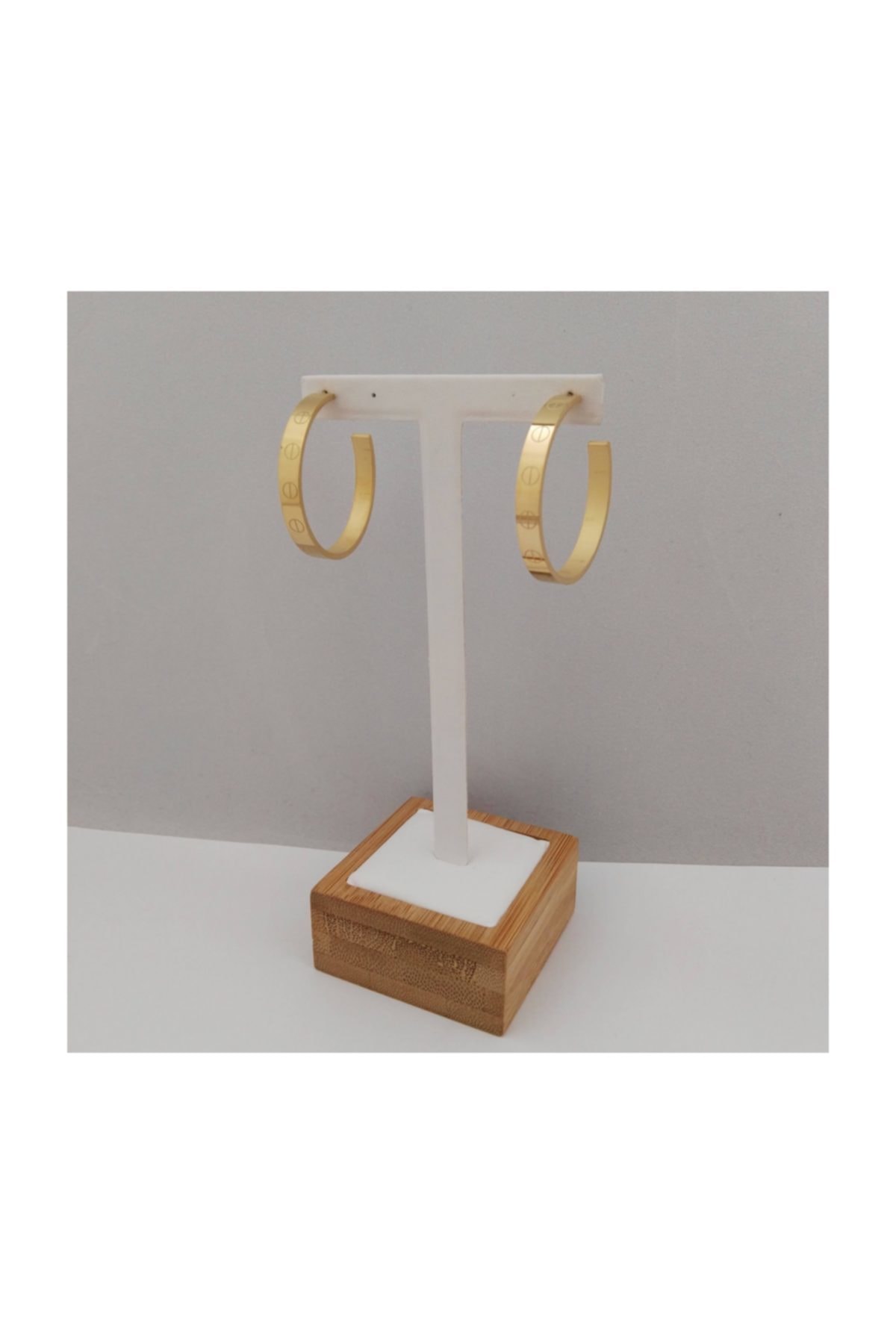 Çelik Halka Küpe - Gold