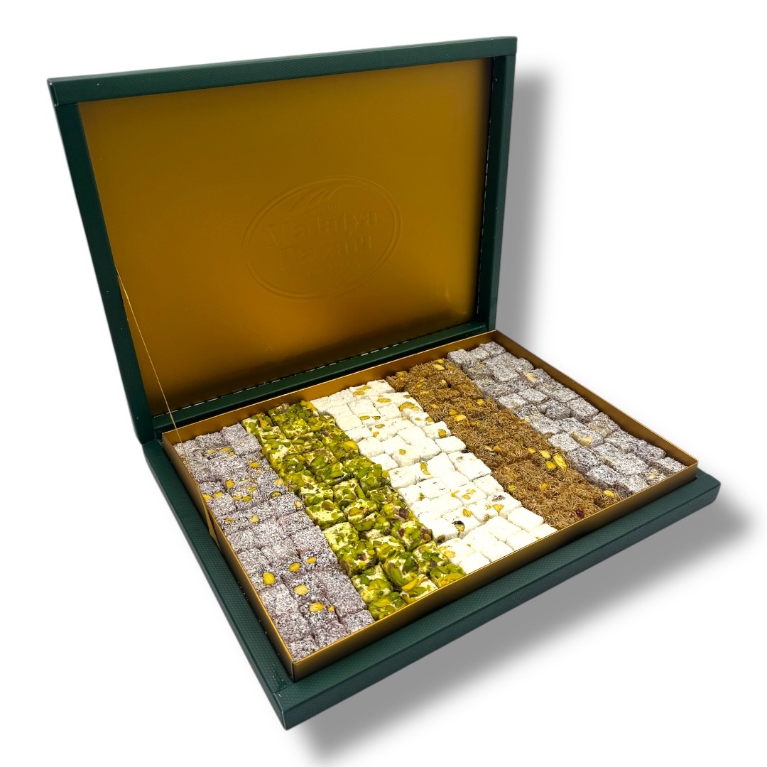 Yeşil Askılı Kutu Karışık Duble Lokum 1000 g