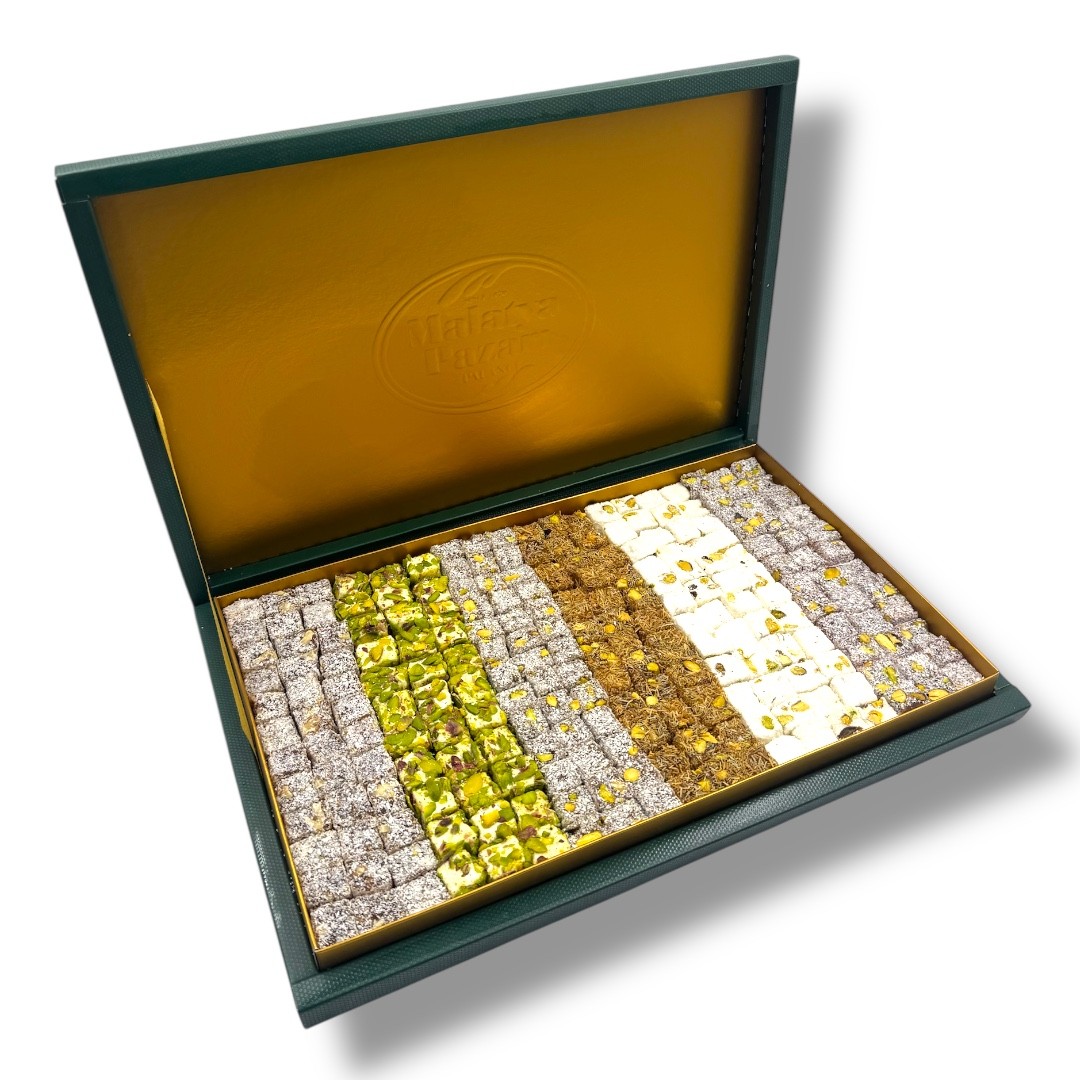 Yeşil Askılı Kutu Karışık Duble Lokum 1200 g