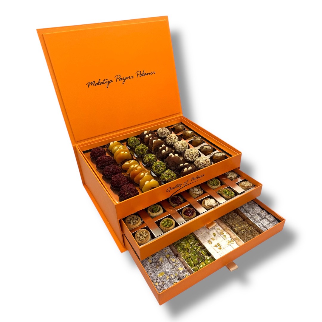 Turuncu Üç Çekmeceli Special - Lokum - Karışık Kadayıf Dolgulu 2350 g