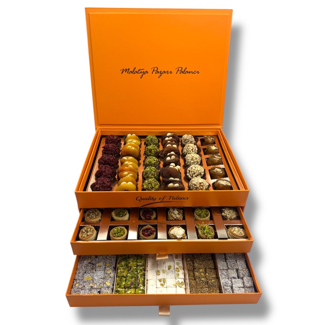Turuncu Üç Çekmeceli Special - Lokum - Karışık Kadayıf Dolgulu 2350 g