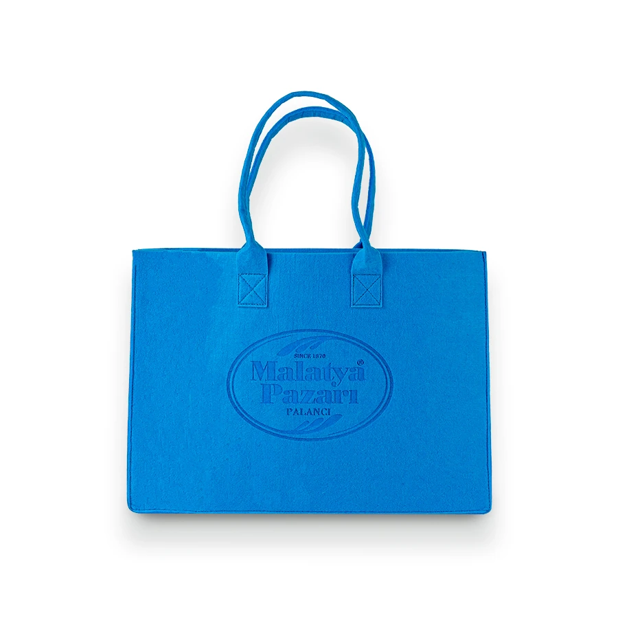 Mavi Keçe Çanta - Büyük Boy
