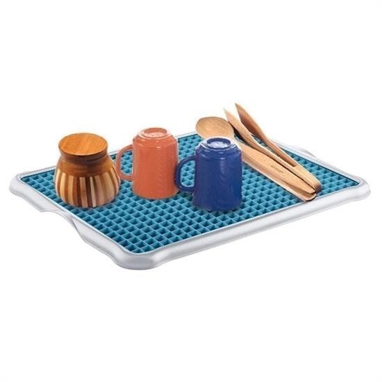 OLLEVRA Pratik Lavabo Tezgah Üstü Bulaşık Kurutmalığı Süzmatik 22x40 cm