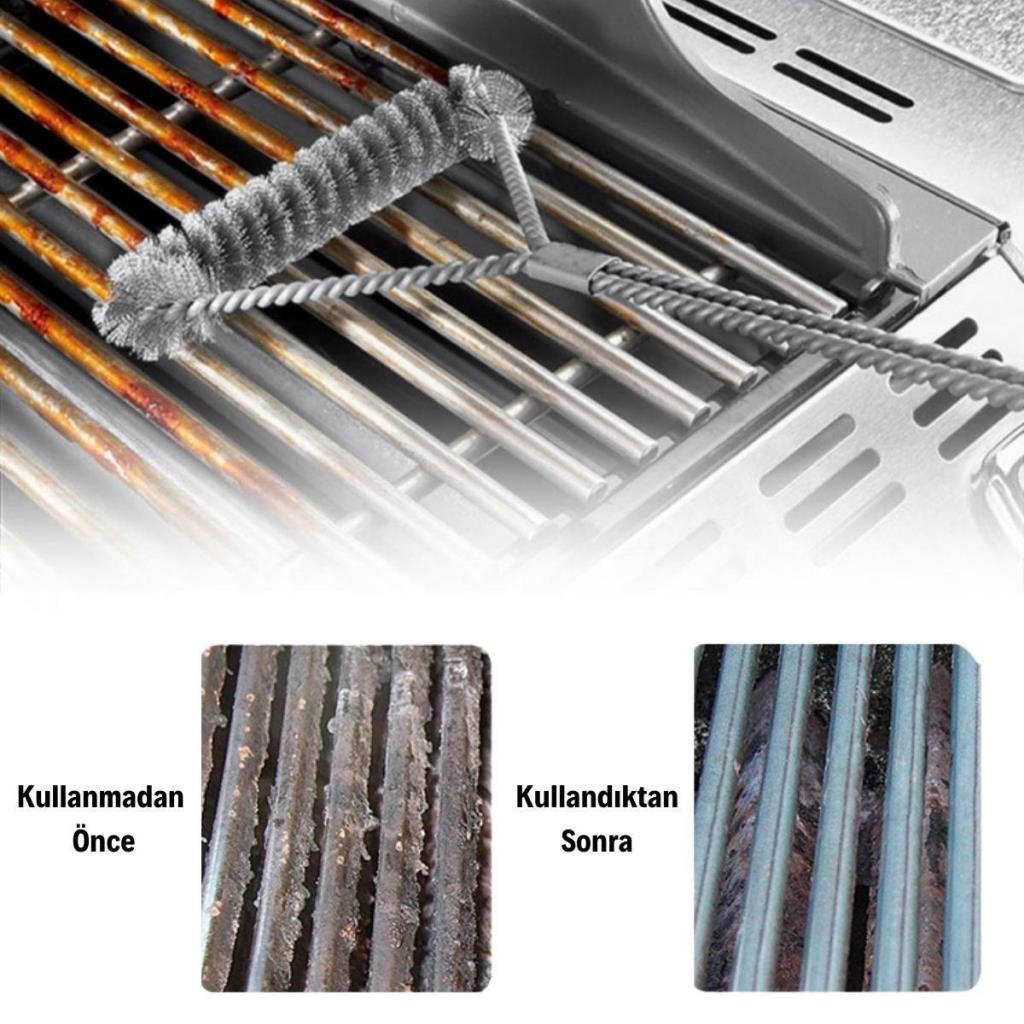 OLLEVRA Barbekü Mangal Izgara Teli Temizlik Fırçası