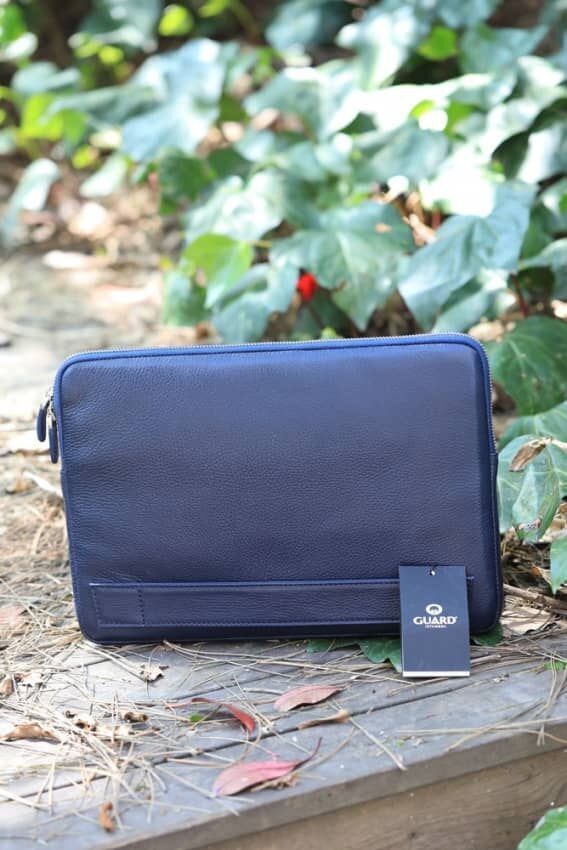 Guard Lacivert Hakiki Deri Clutch Çanta Erkek / Kadın P1806