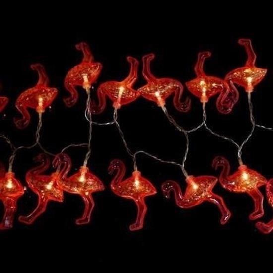 OLLEVRA 10lu Pilli Led Flamingo Dekoratif Işık Zinciri Aydınlatma 1,5 Mt