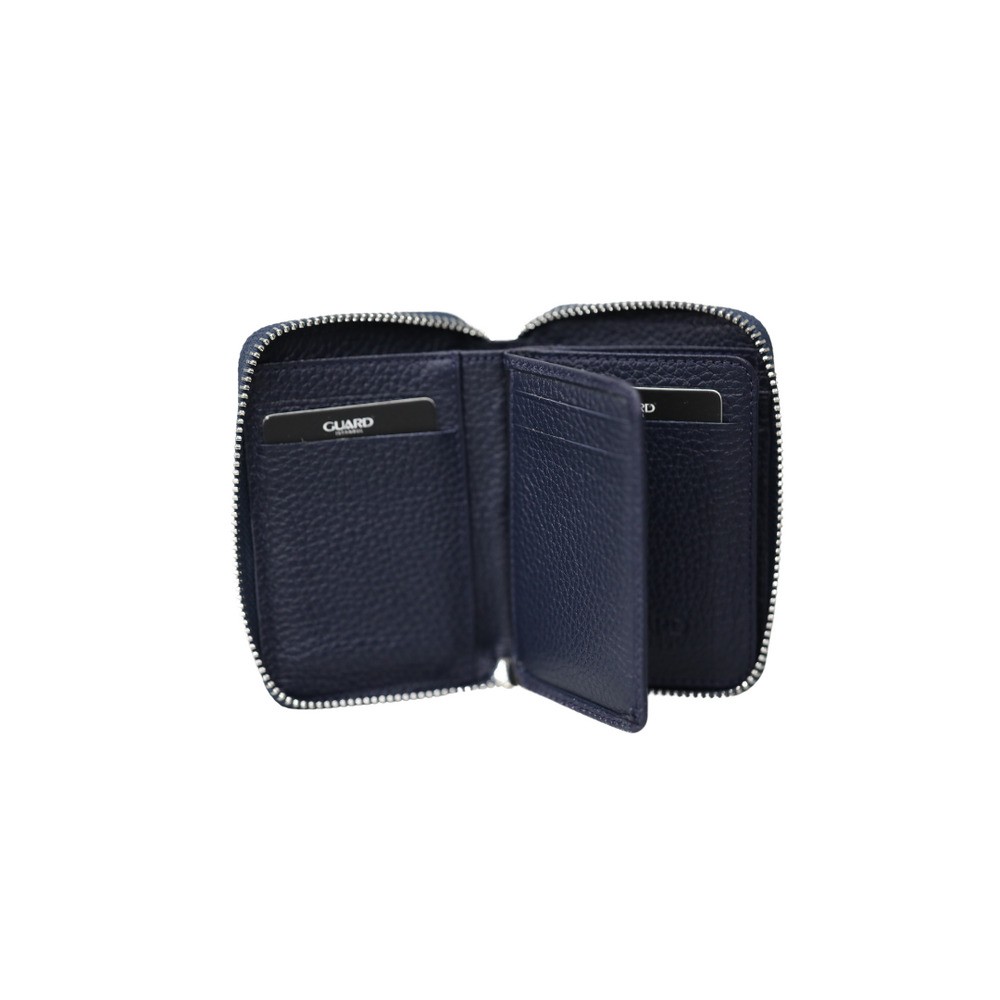 Guard Fermuarlı Lacivert Hakiki Deri Mini Cüzdan Erkek / Kadın P799
