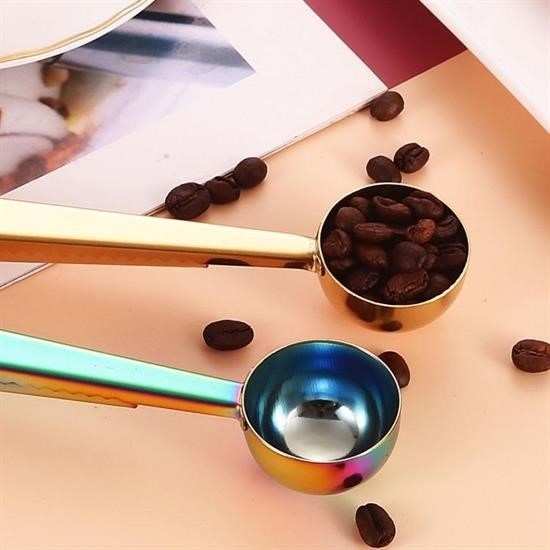 OLLEVRA Mandallı Kahve Ölçü Kaşığı Renkli Çok Fonksiyonlu Paslanmaz Çelik Kaşık