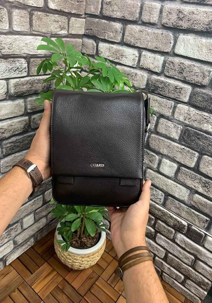 Guard Siyah Hakiki Deri Erkek Omuz Çantası P1736