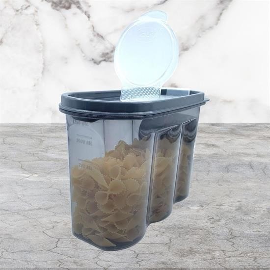 OLLEVRA 2 Kapaklı Ölçekli Erzak Saklama Kabı - 1,2 Litre - SA930